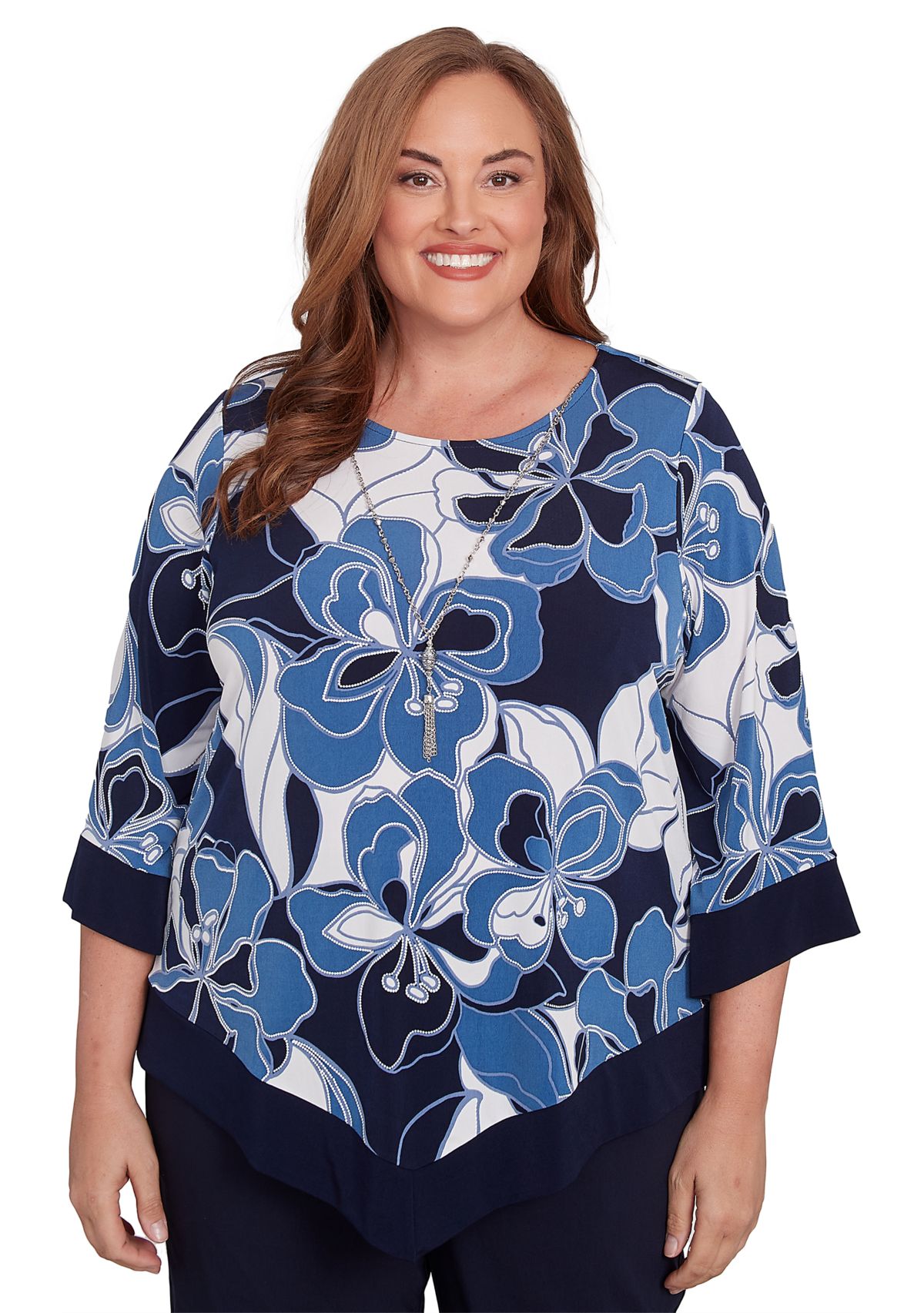 Plus Size Classics Patch Floral Top