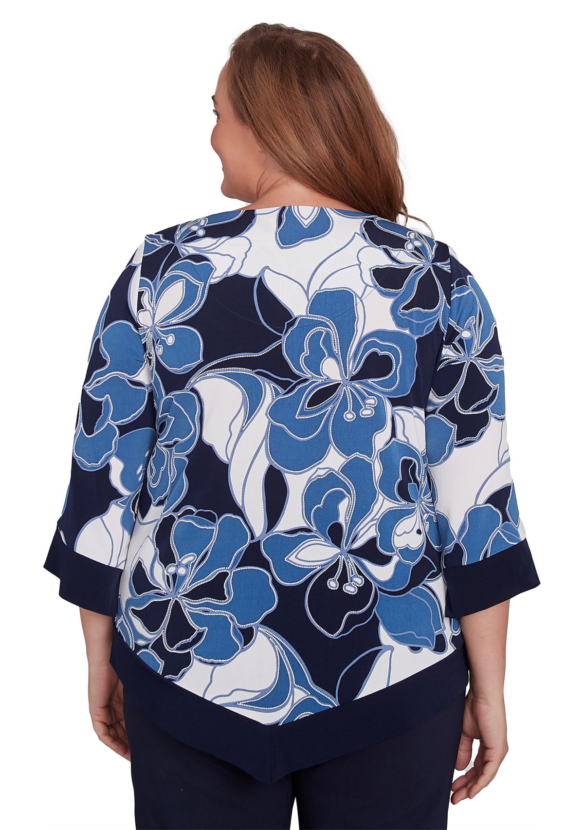 Plus Size Classics Patch Floral Top