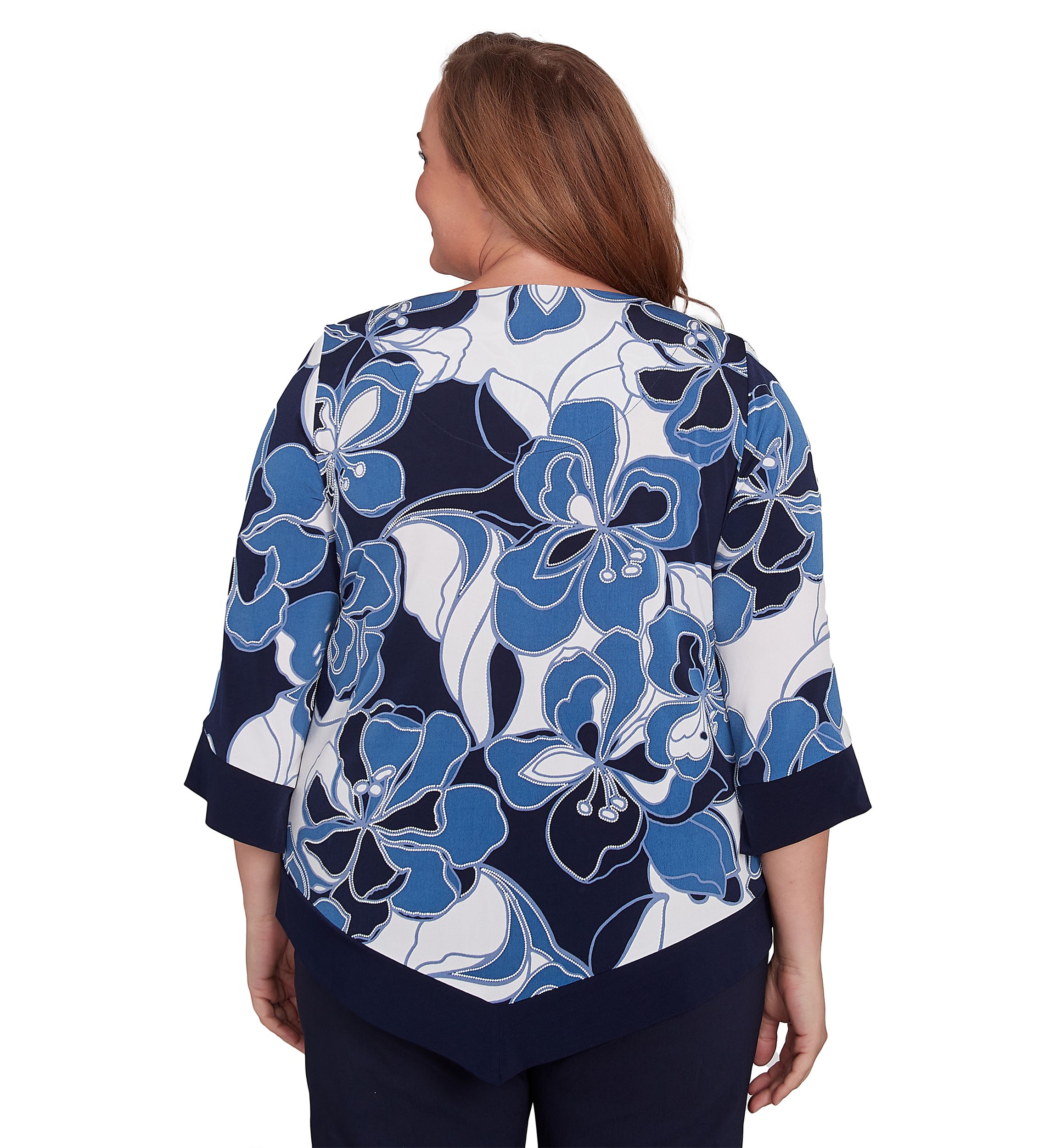 Plus Size Classics Patch Floral Top