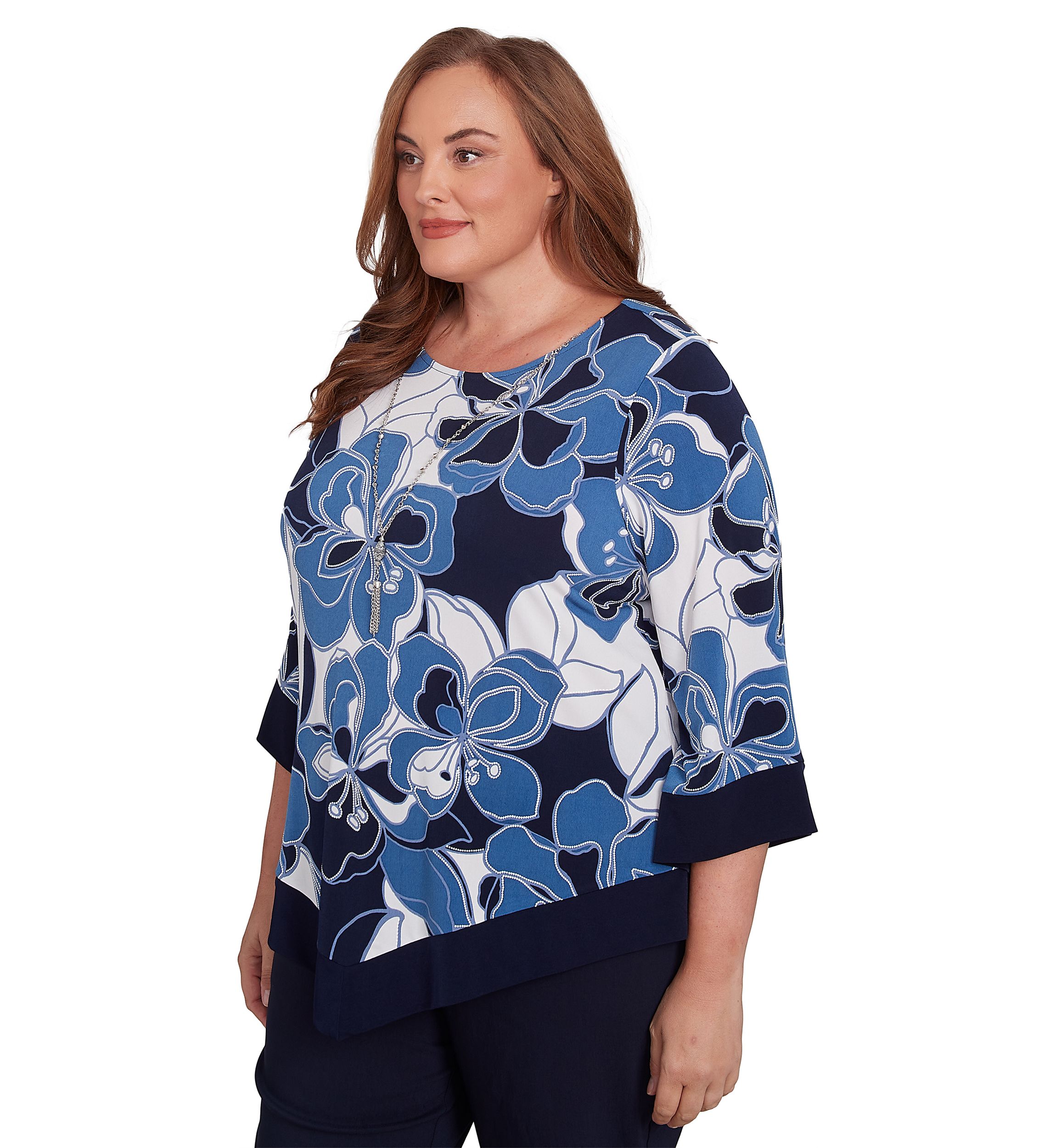 Plus Size Classics Patch Floral Top