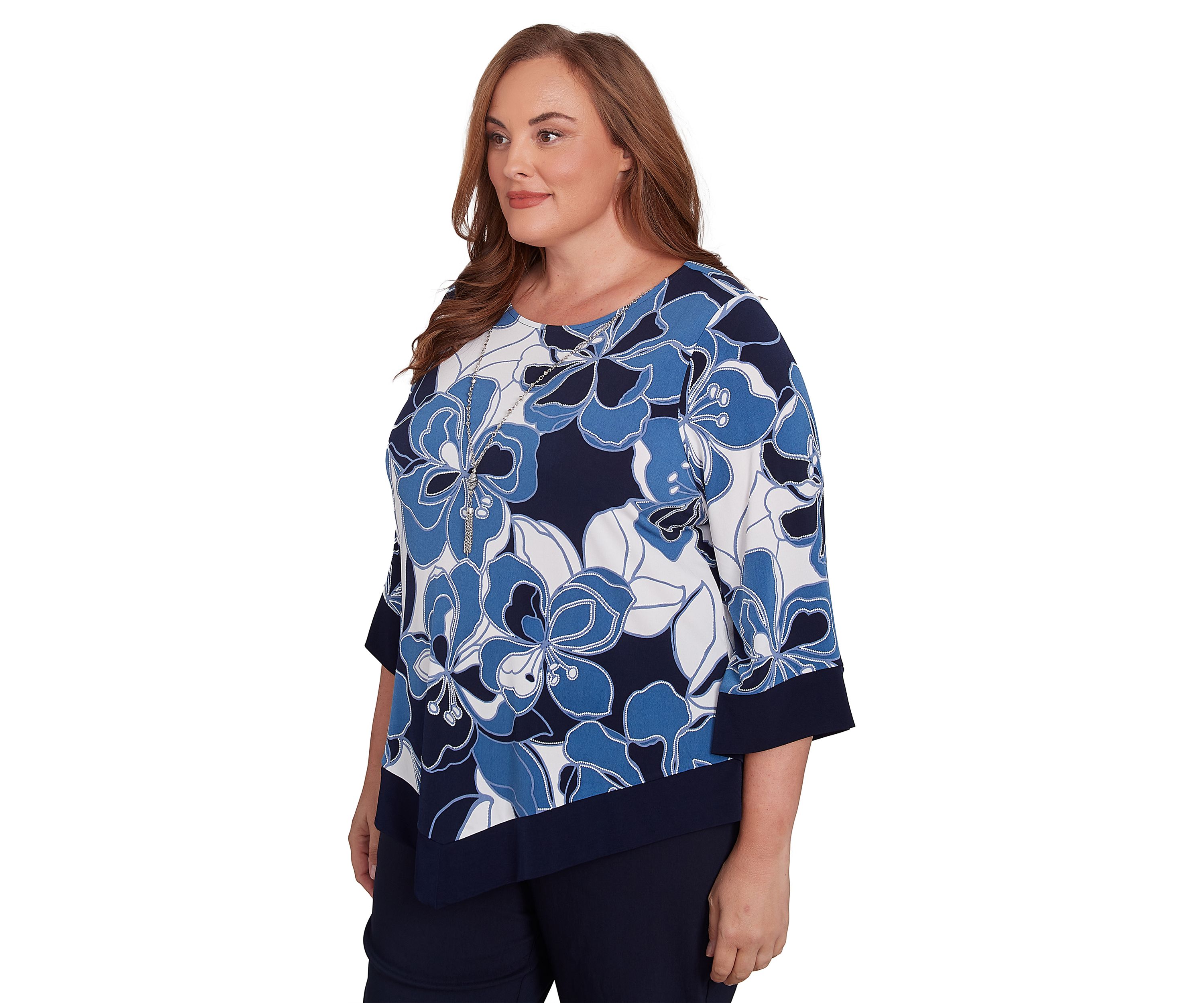 Plus Size Classics Patch Floral Top