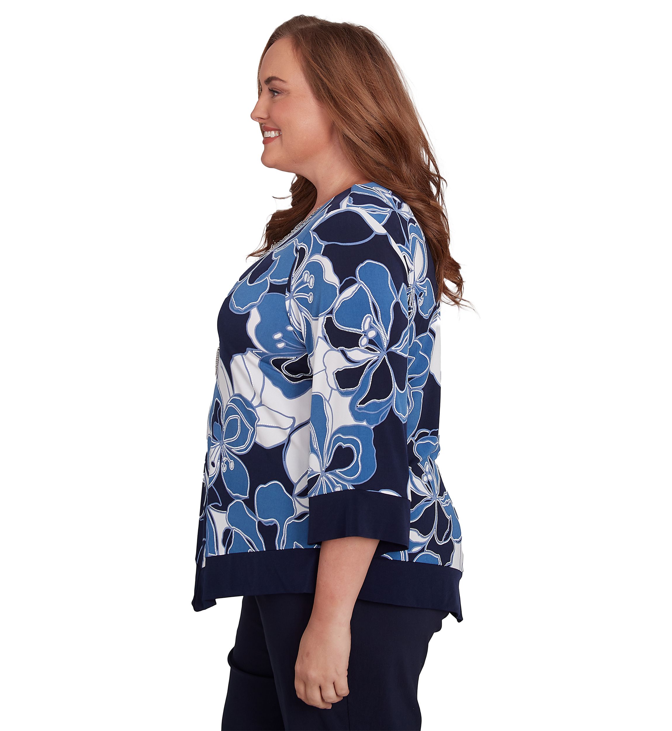 Plus Size Classics Patch Floral Top