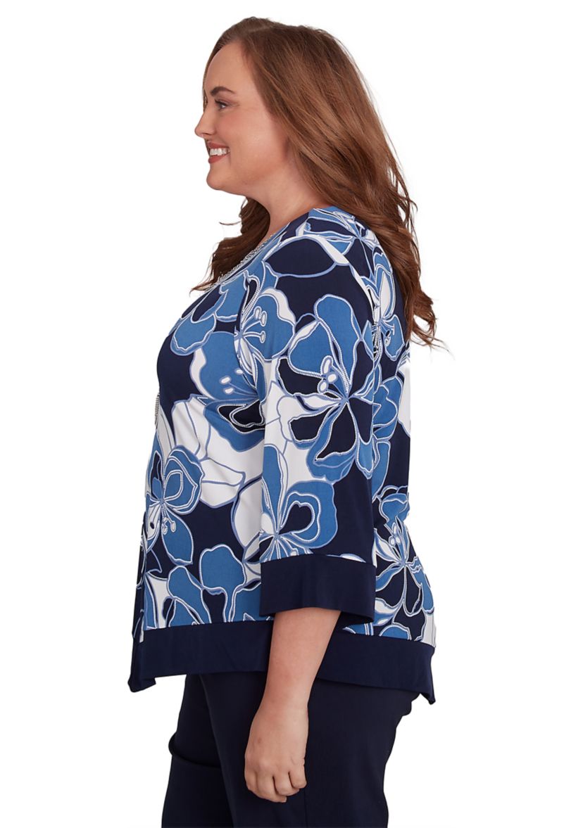 Plus Size Classics Patch Floral Top