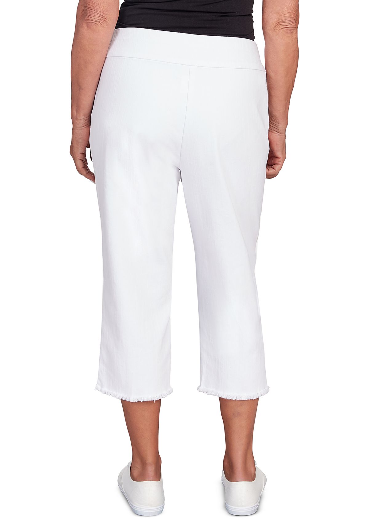 Petite Classics Denim Fringe Capri Pants