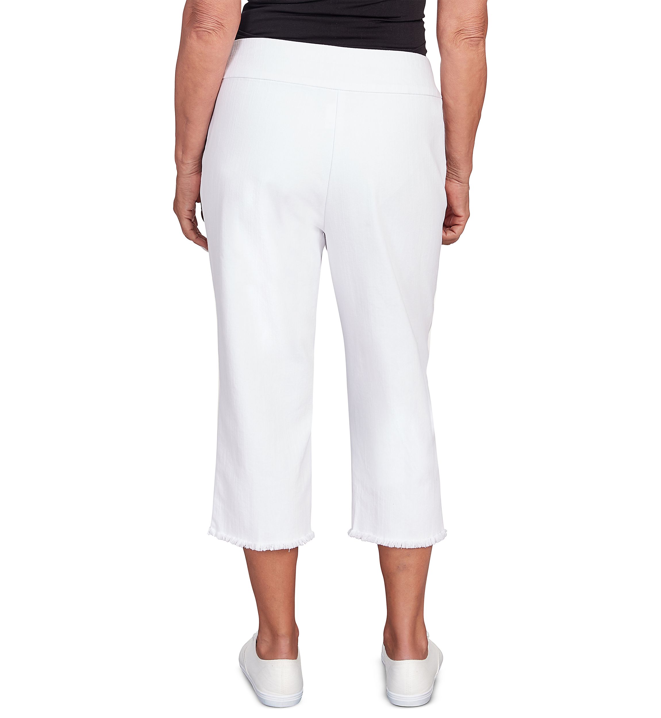 Petite Classics Denim Fringe Capri Pants