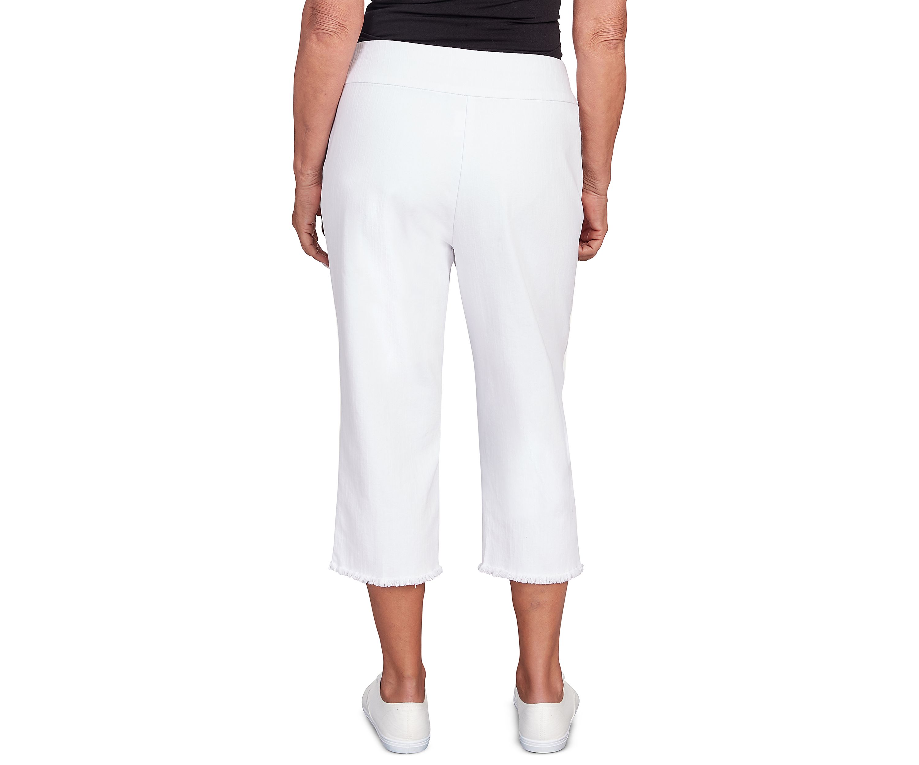 Petite Classics Denim Fringe Capri Pants