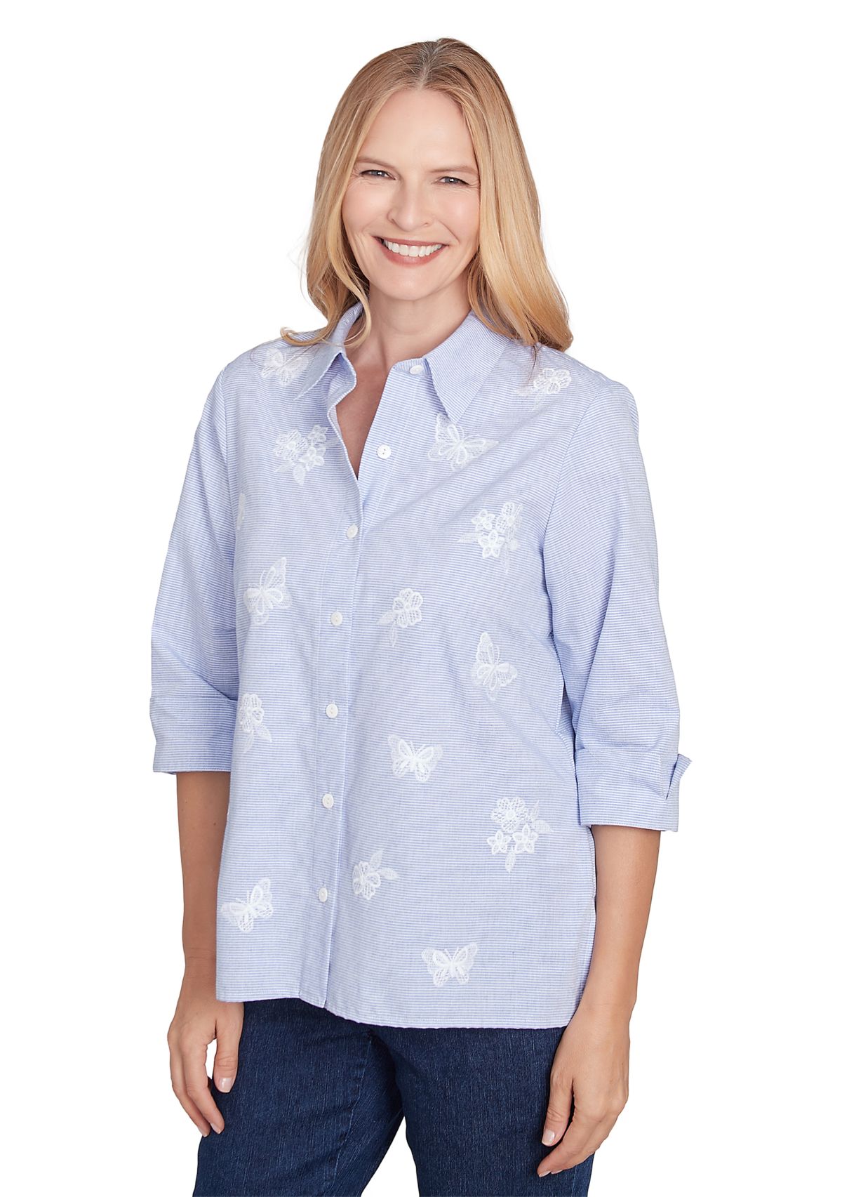 Petite Classics Butterfly Stripe Top