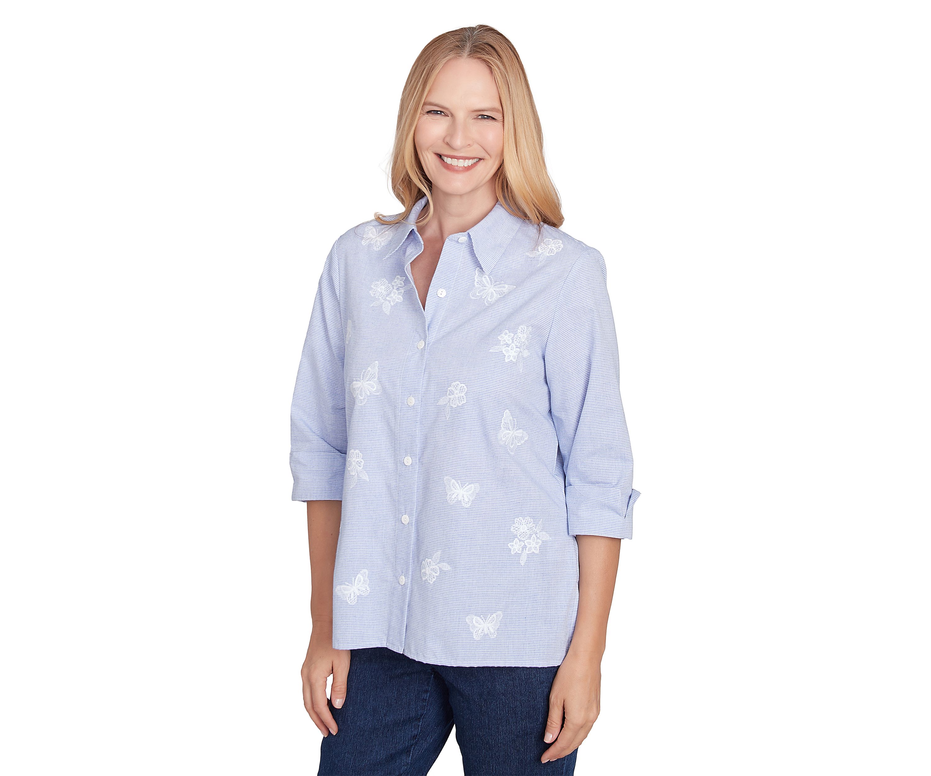 Petite Classics Butterfly Stripe Top