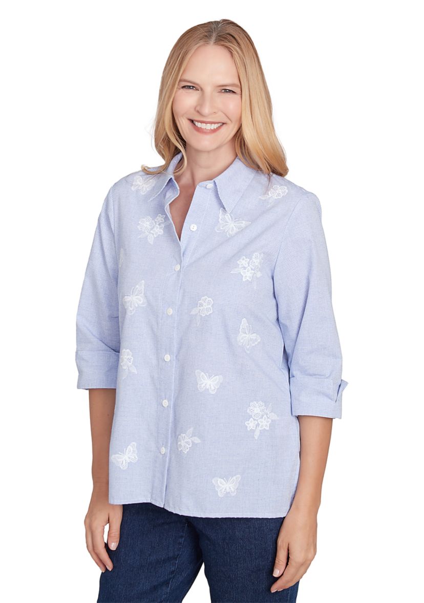 Petite Classics Butterfly Stripe Top