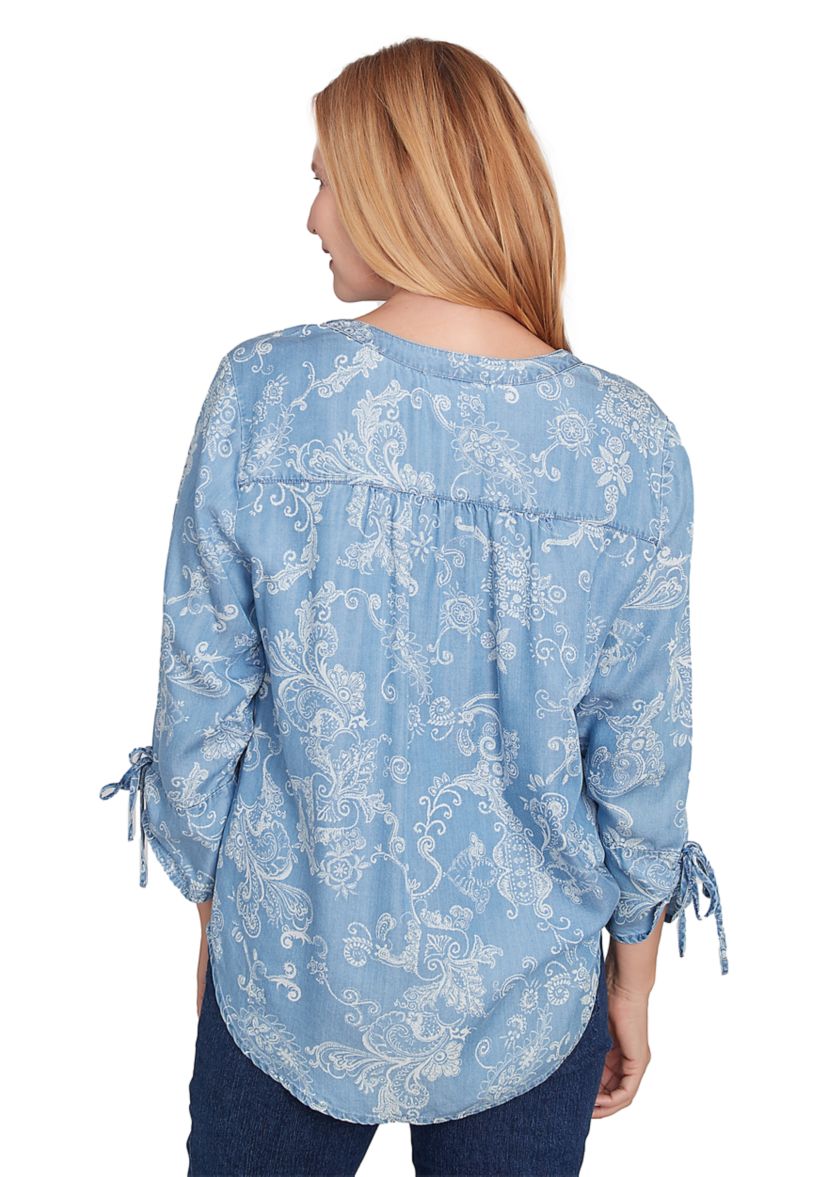 Petite Classics Scroll Lyocell Top
