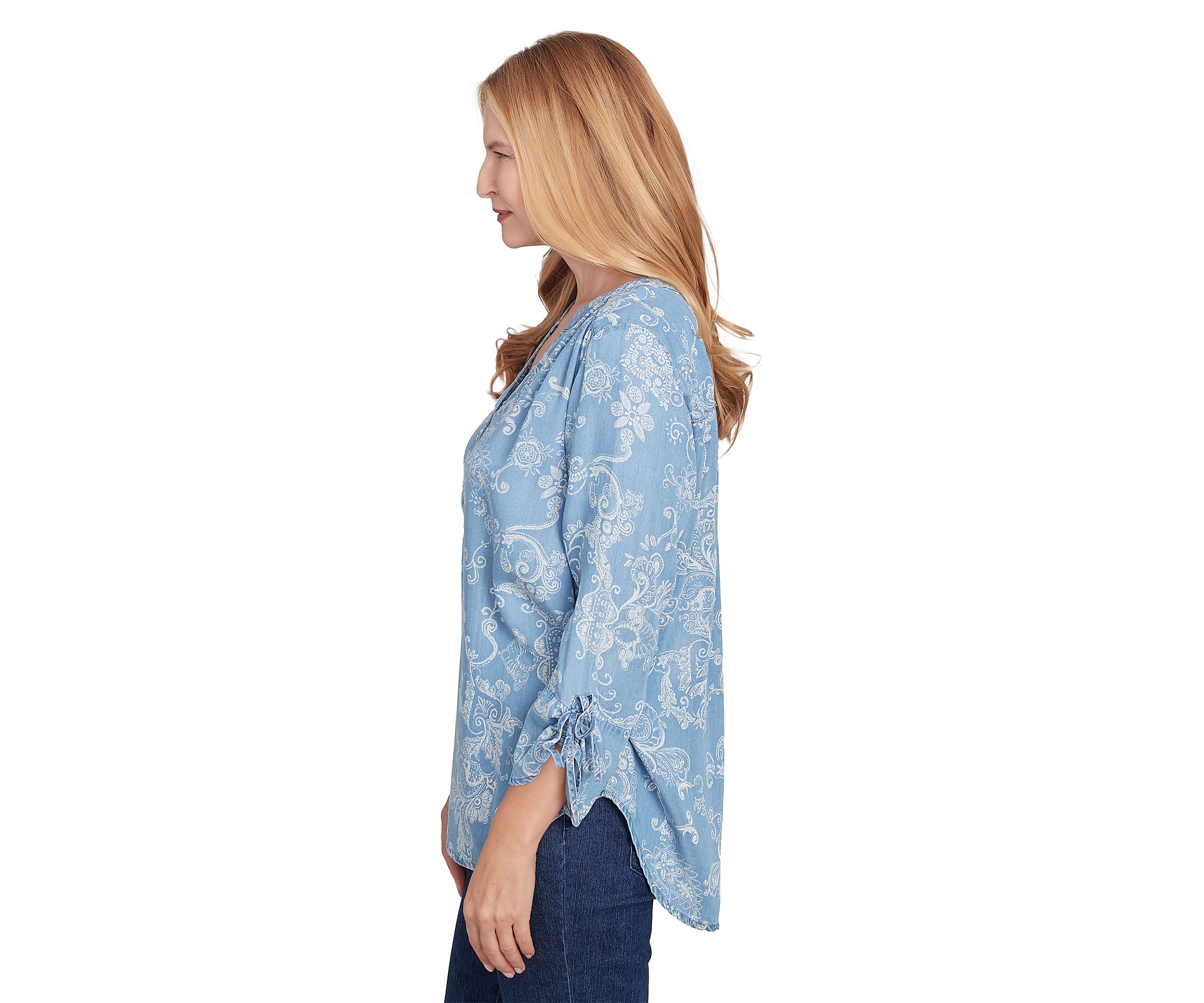 Petite Classics Scroll Lyocell Top