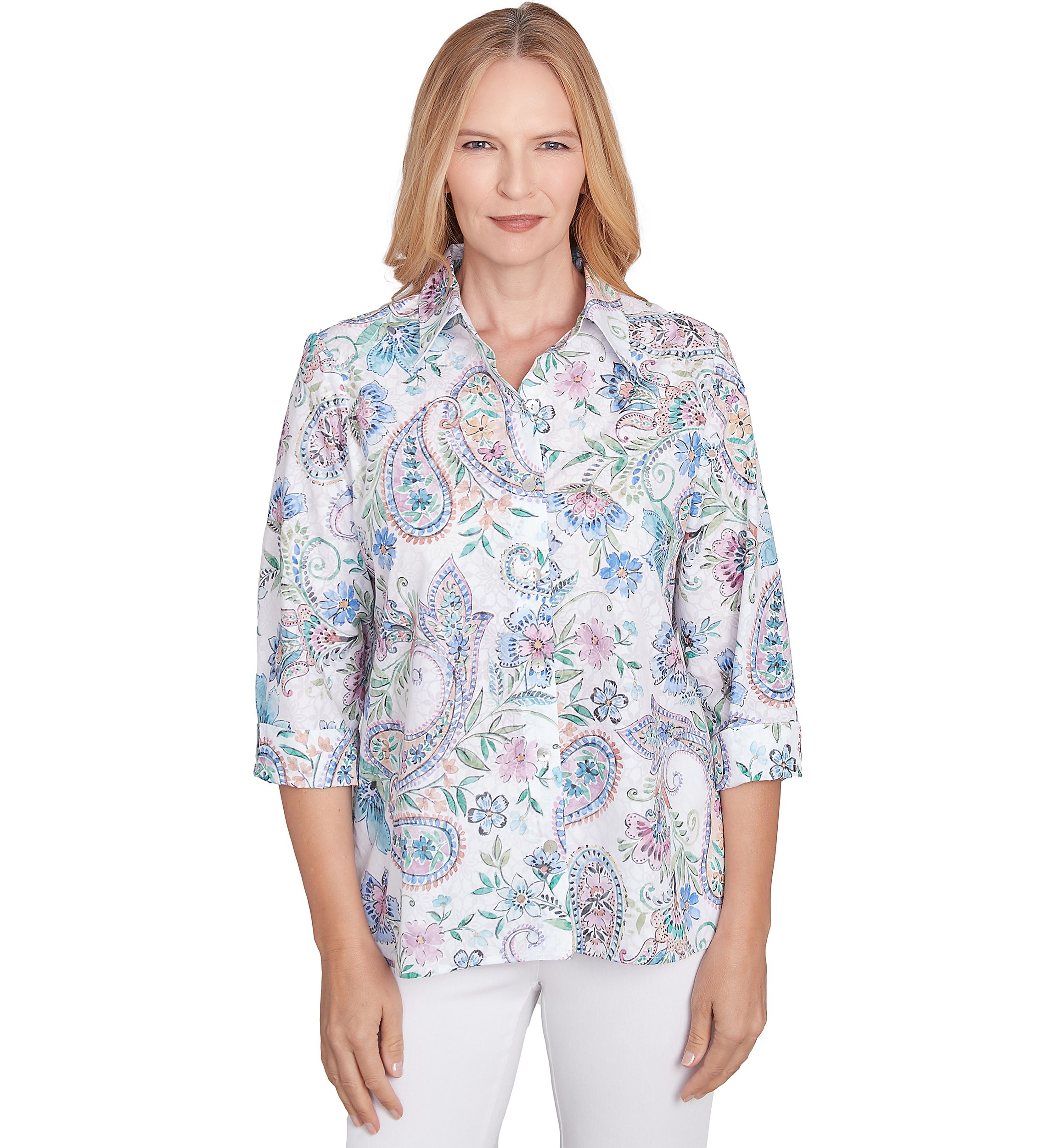 Petite Classics Paisley Woven Top