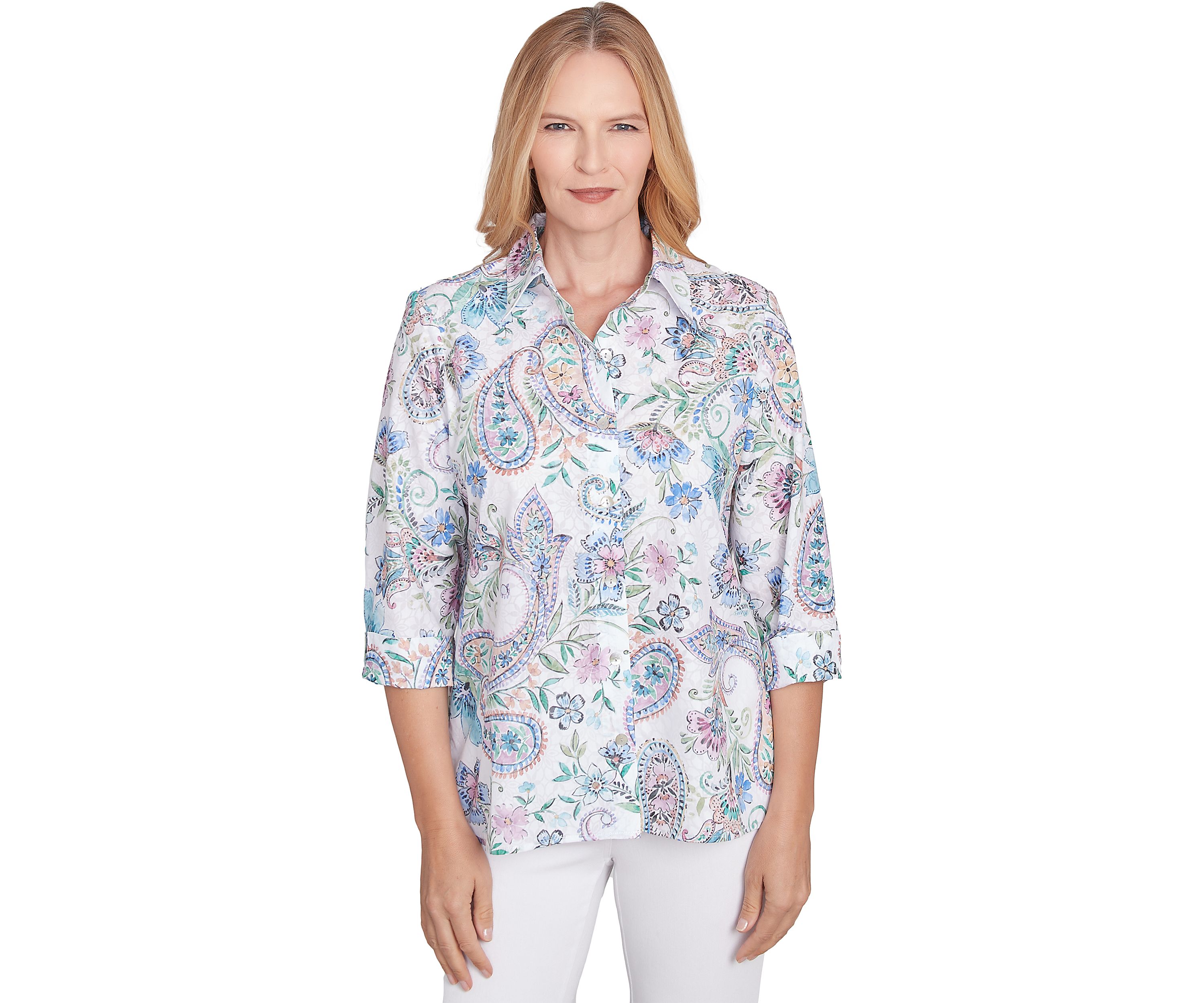 Petite Classics Paisley Woven Top
