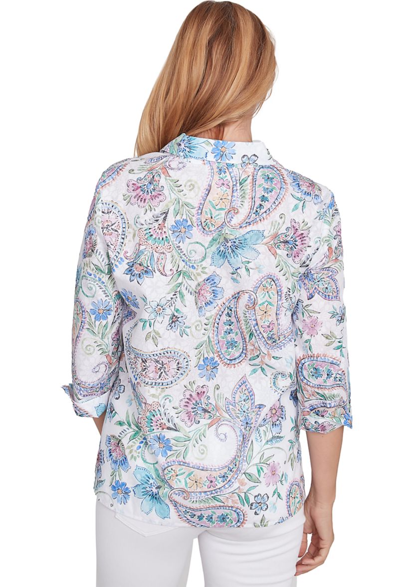 Petite Classics Paisley Woven Top