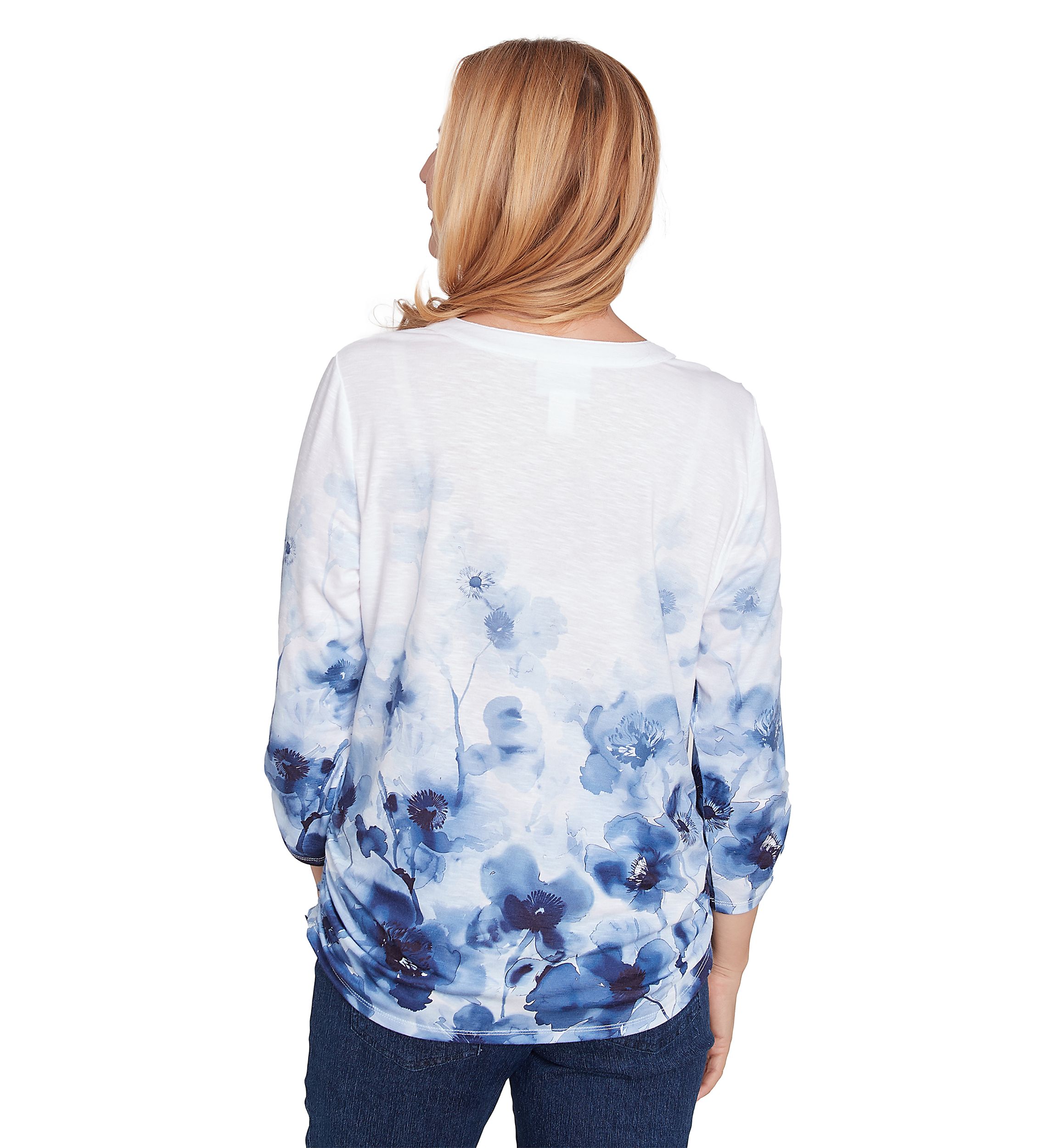 Petite Classics Border Floral Top