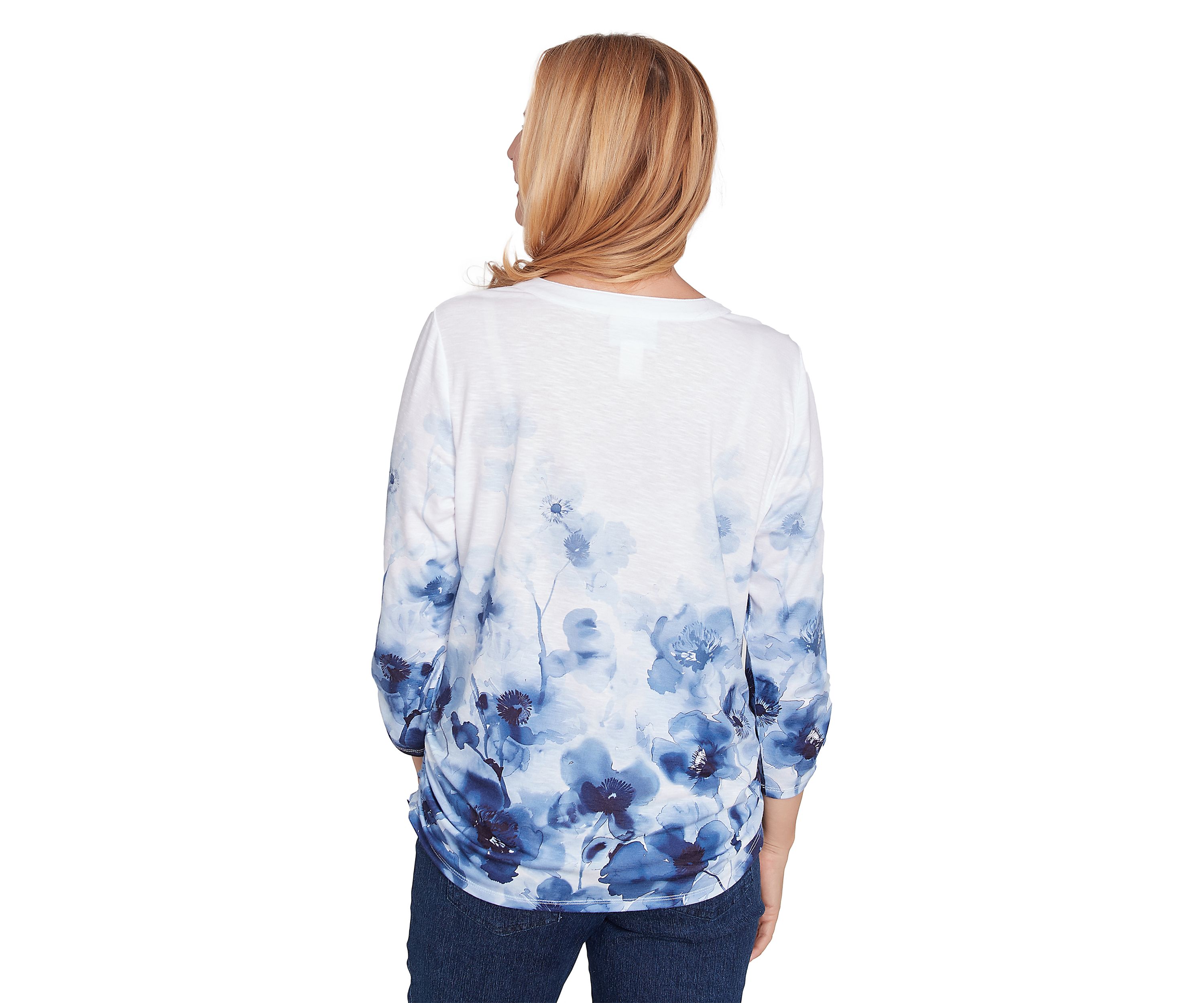 Petite Classics Border Floral Top