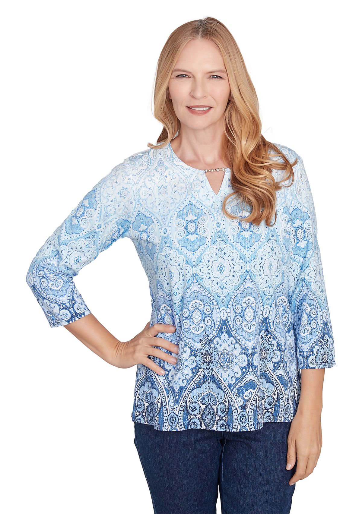 Petite Classics Ombre Medallion Top