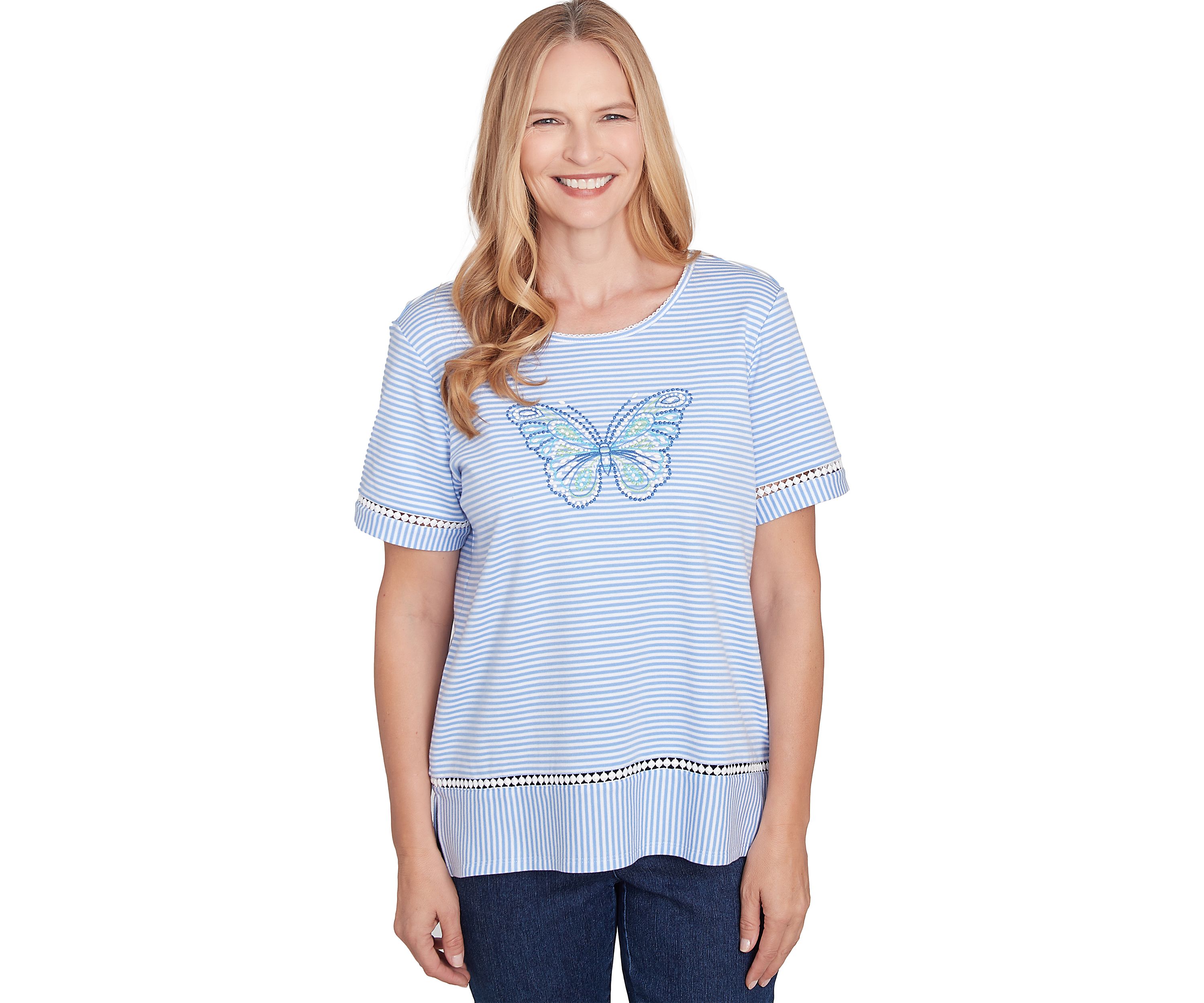 Petite Classics Butterfly Stripe Top