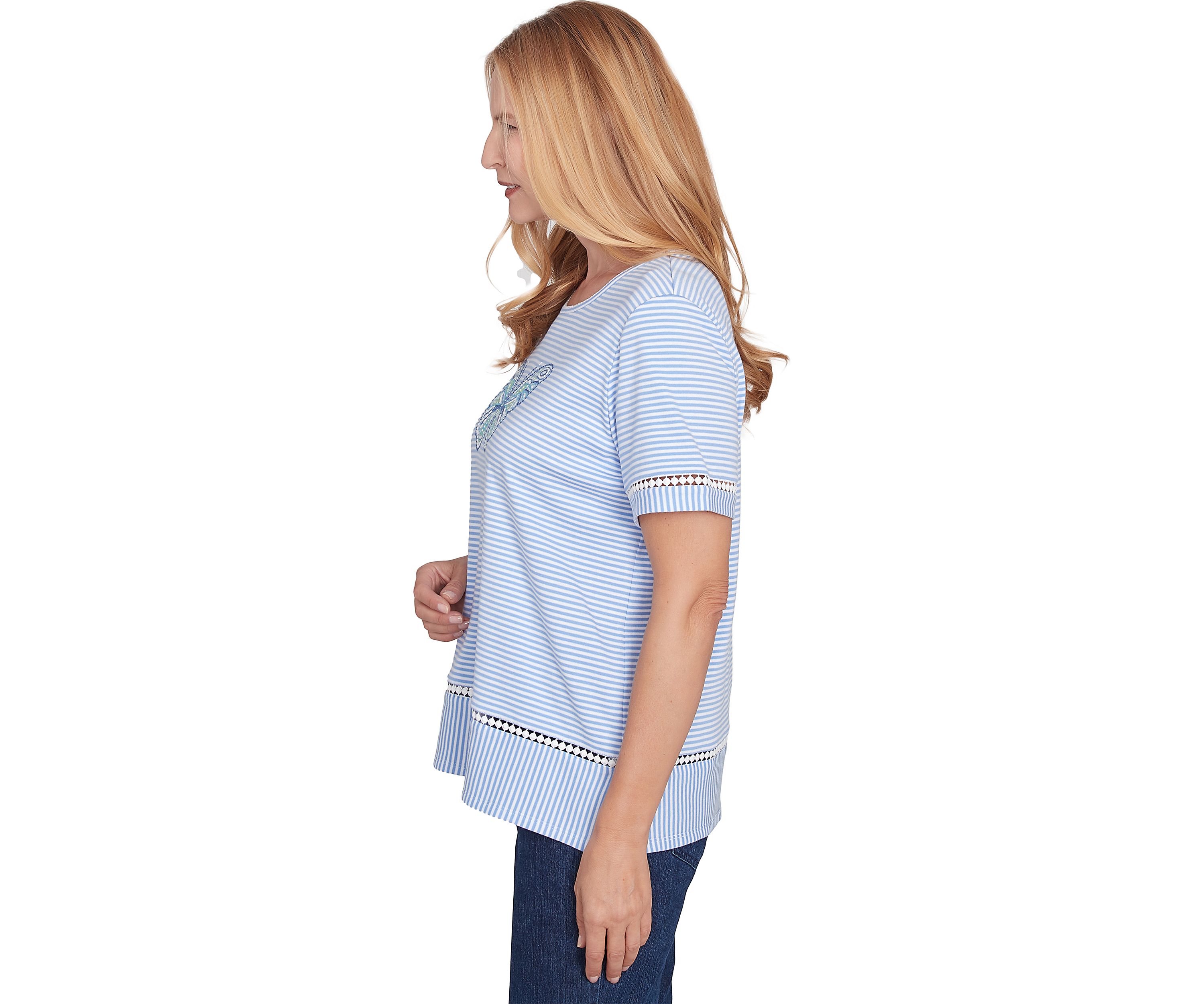 Petite Classics Butterfly Stripe Top
