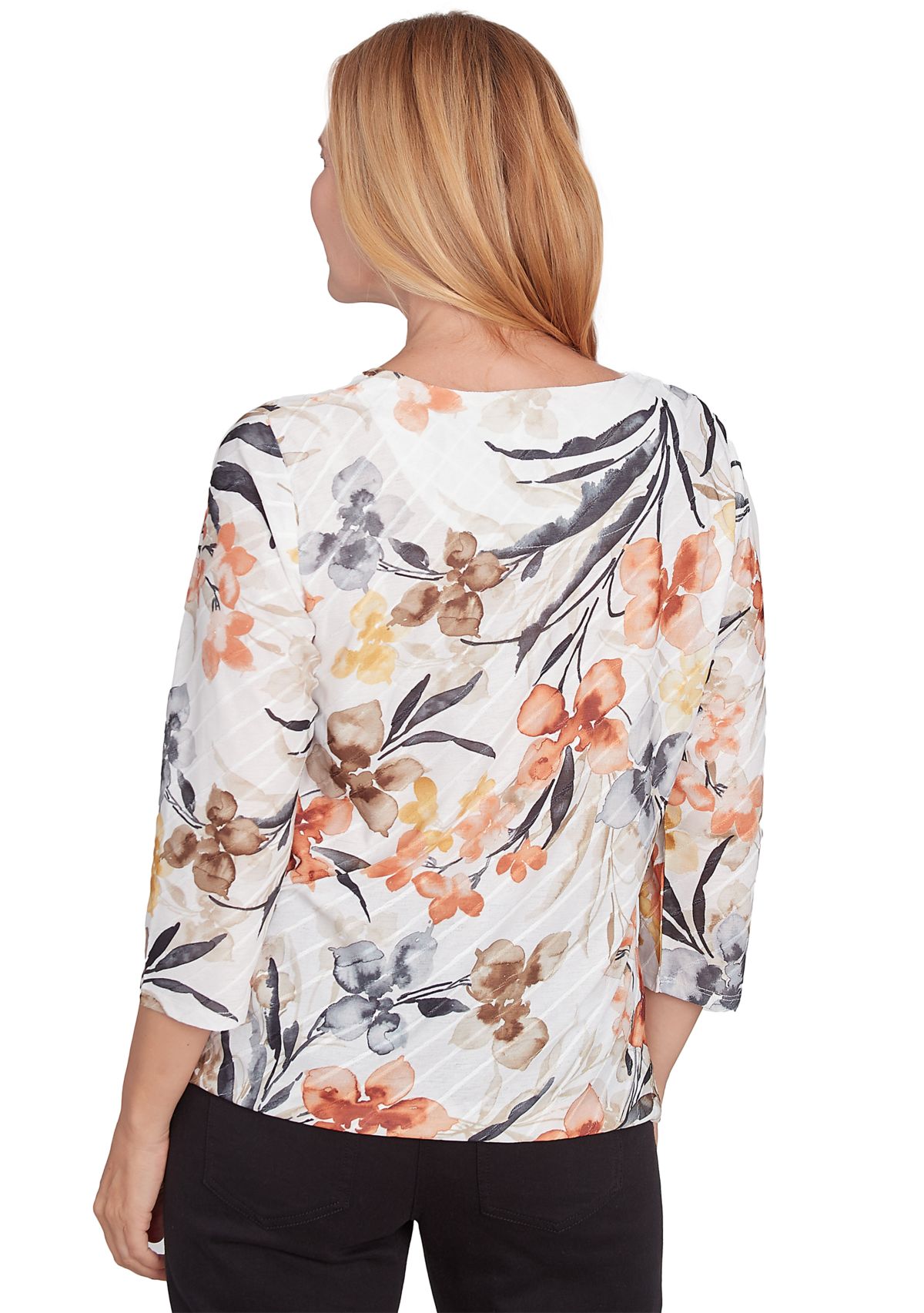 Petite Classics Watercolor Floral Printed Top