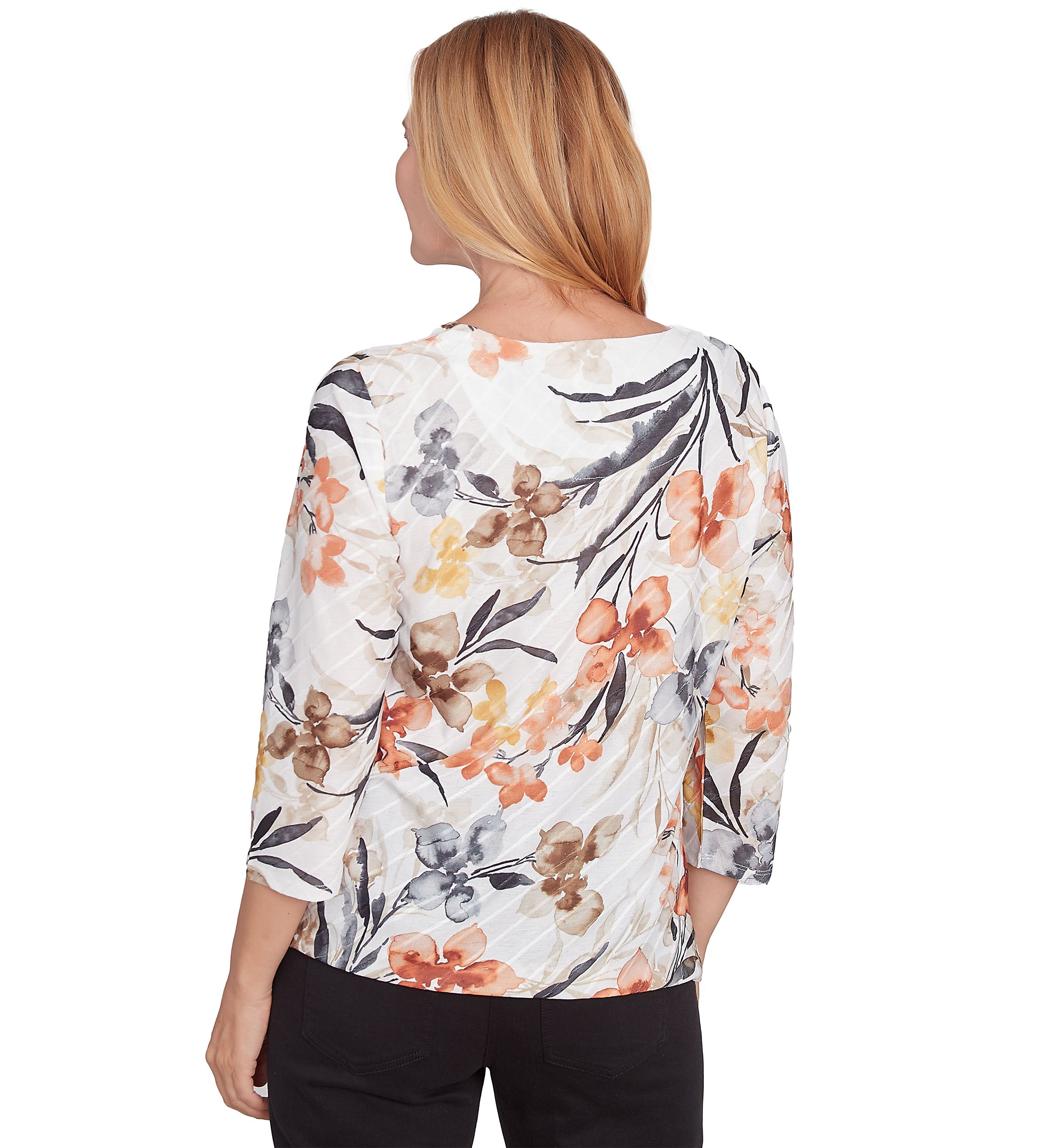 Petite Classics Watercolor Floral Printed Top