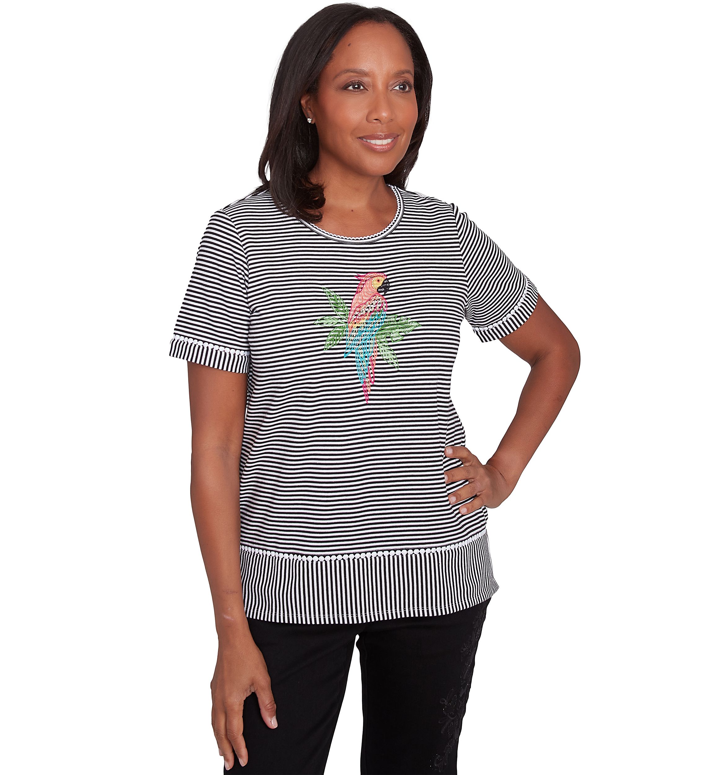 Petite Classics Parrot Stripe Top