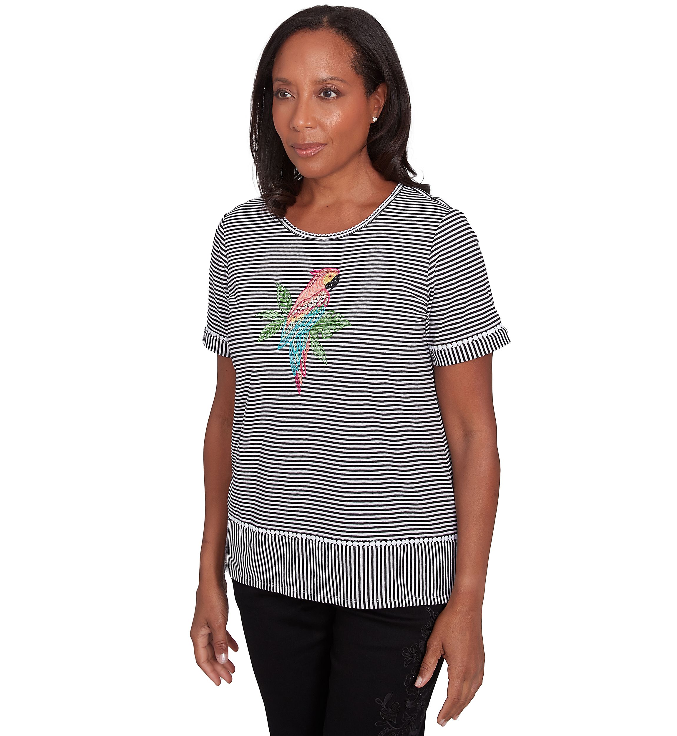 Petite Classics Parrot Stripe Top