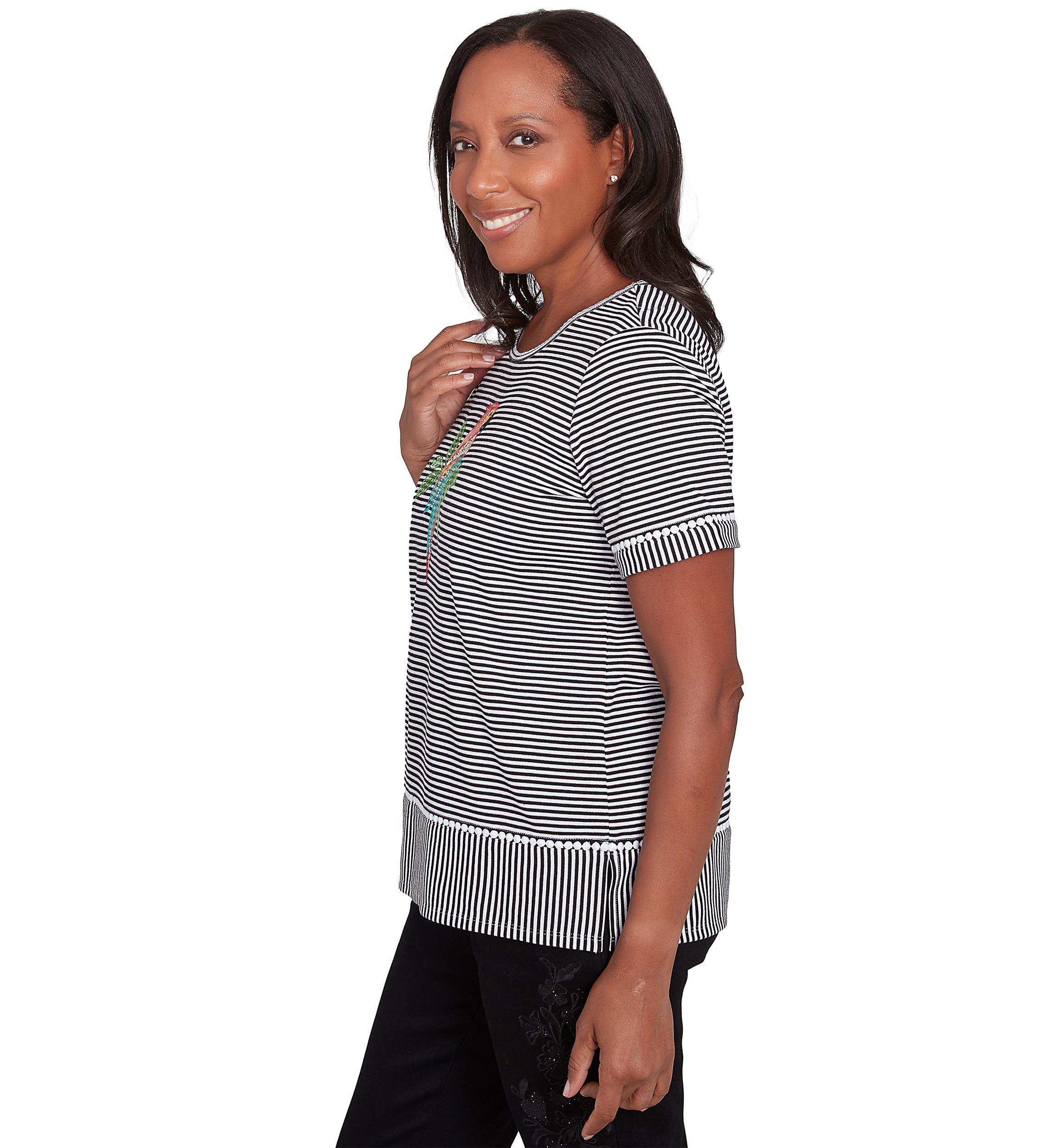 Petite Classics Parrot Stripe Top