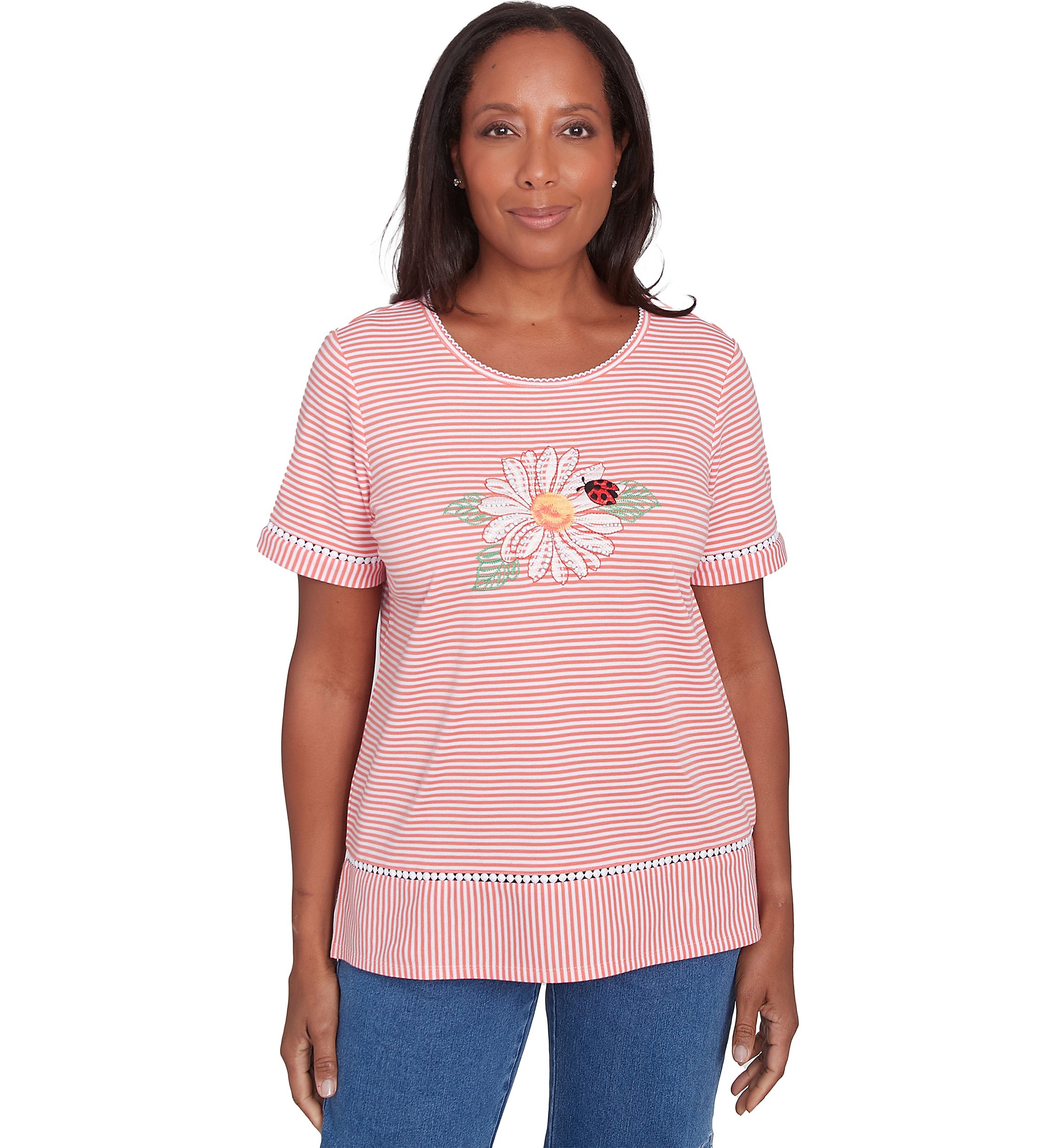 Petite Classics Daisy Stripe Top