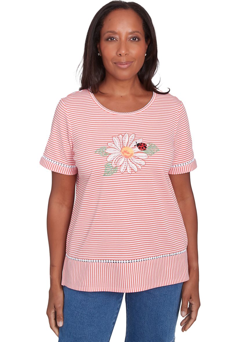 Petite Classics Daisy Stripe Top