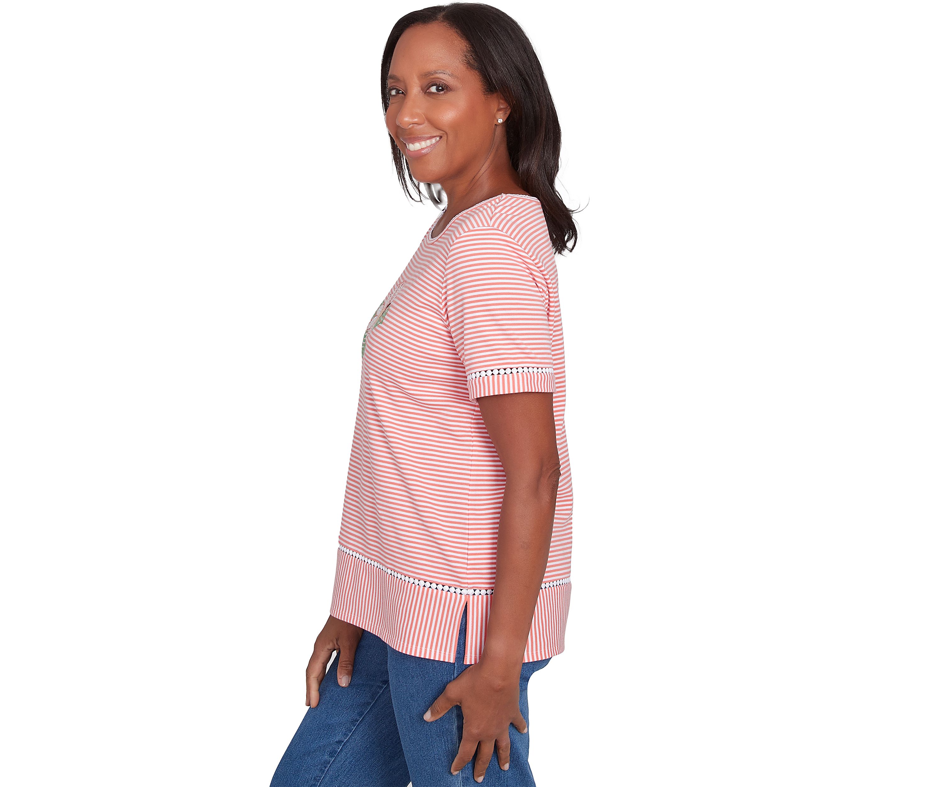 Petite Classics Daisy Stripe Top