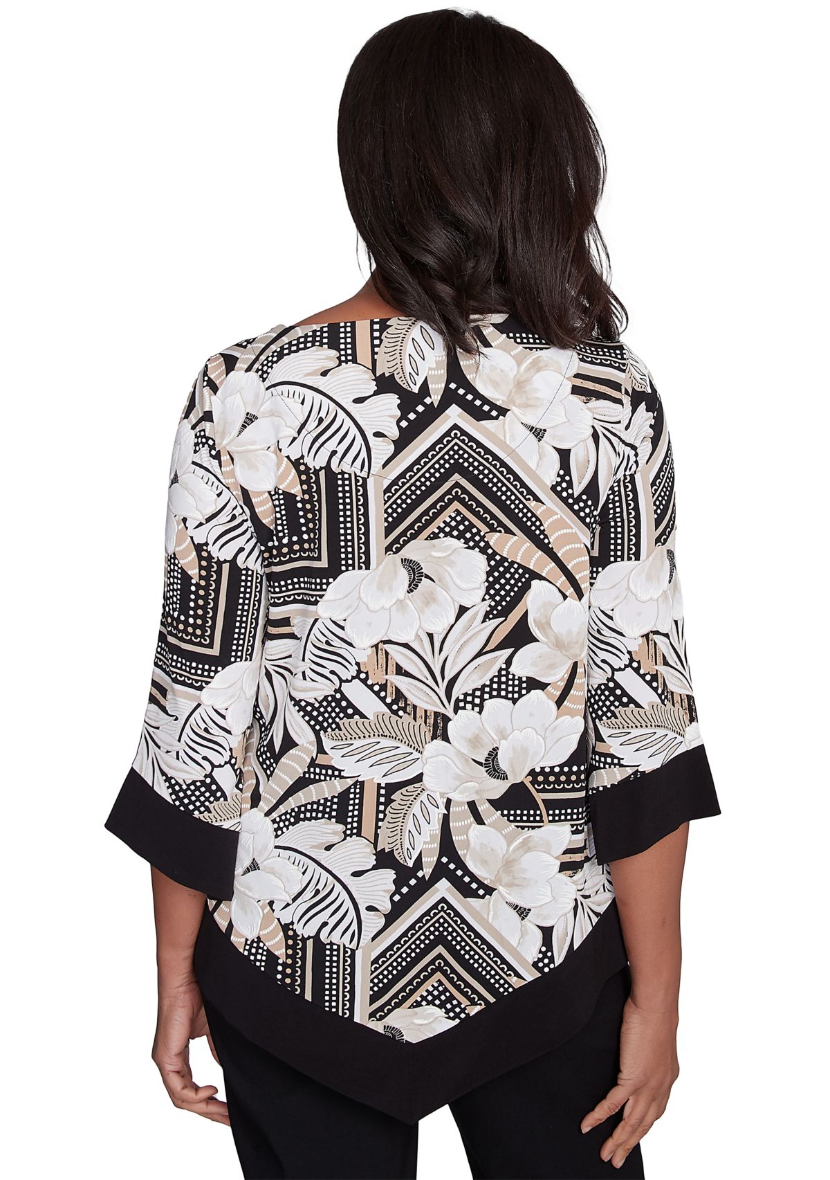 Petite Classics Geometric Floral Printed Top