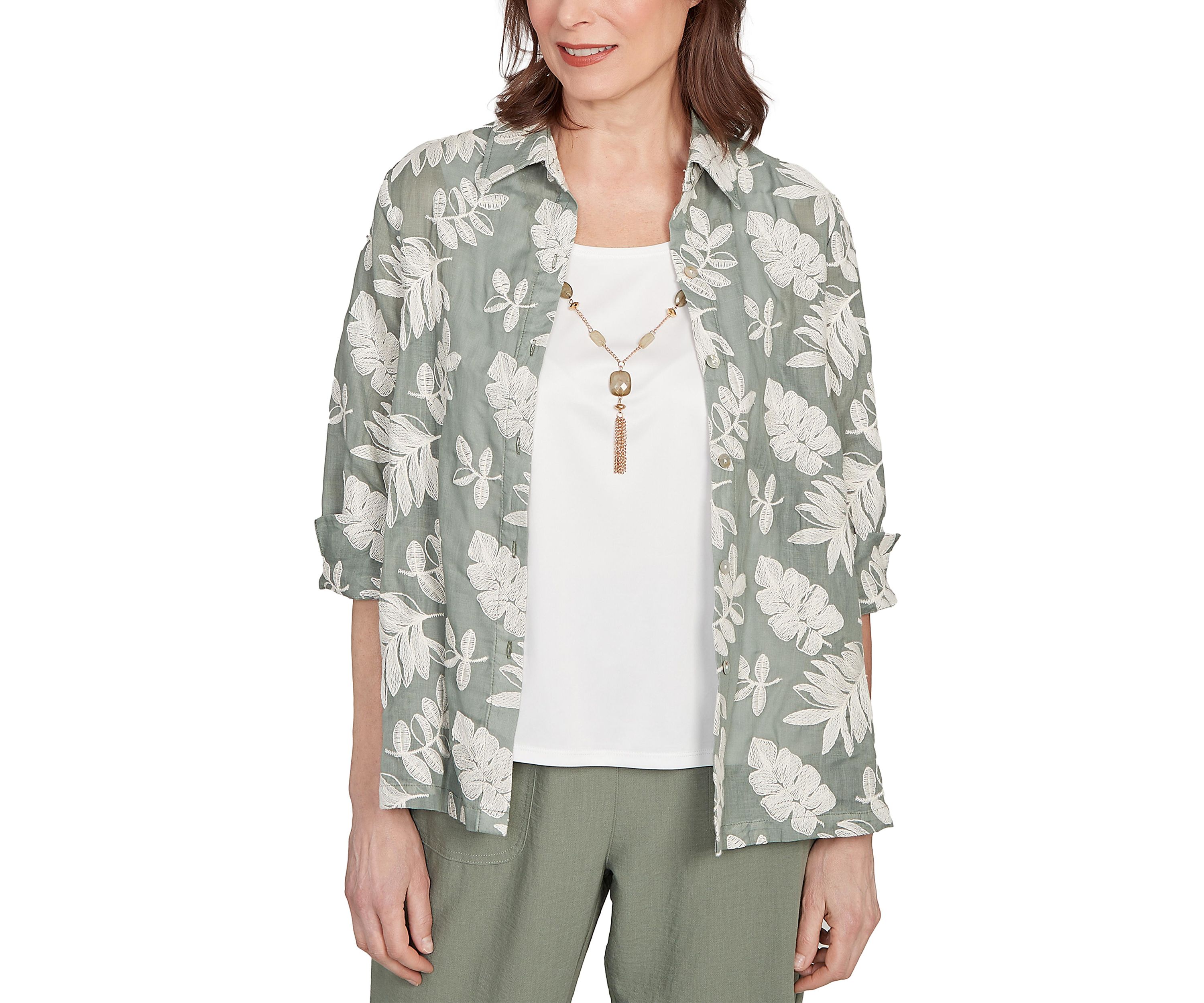 Womens Copper Canyon Soutache Leaves Two In One Top