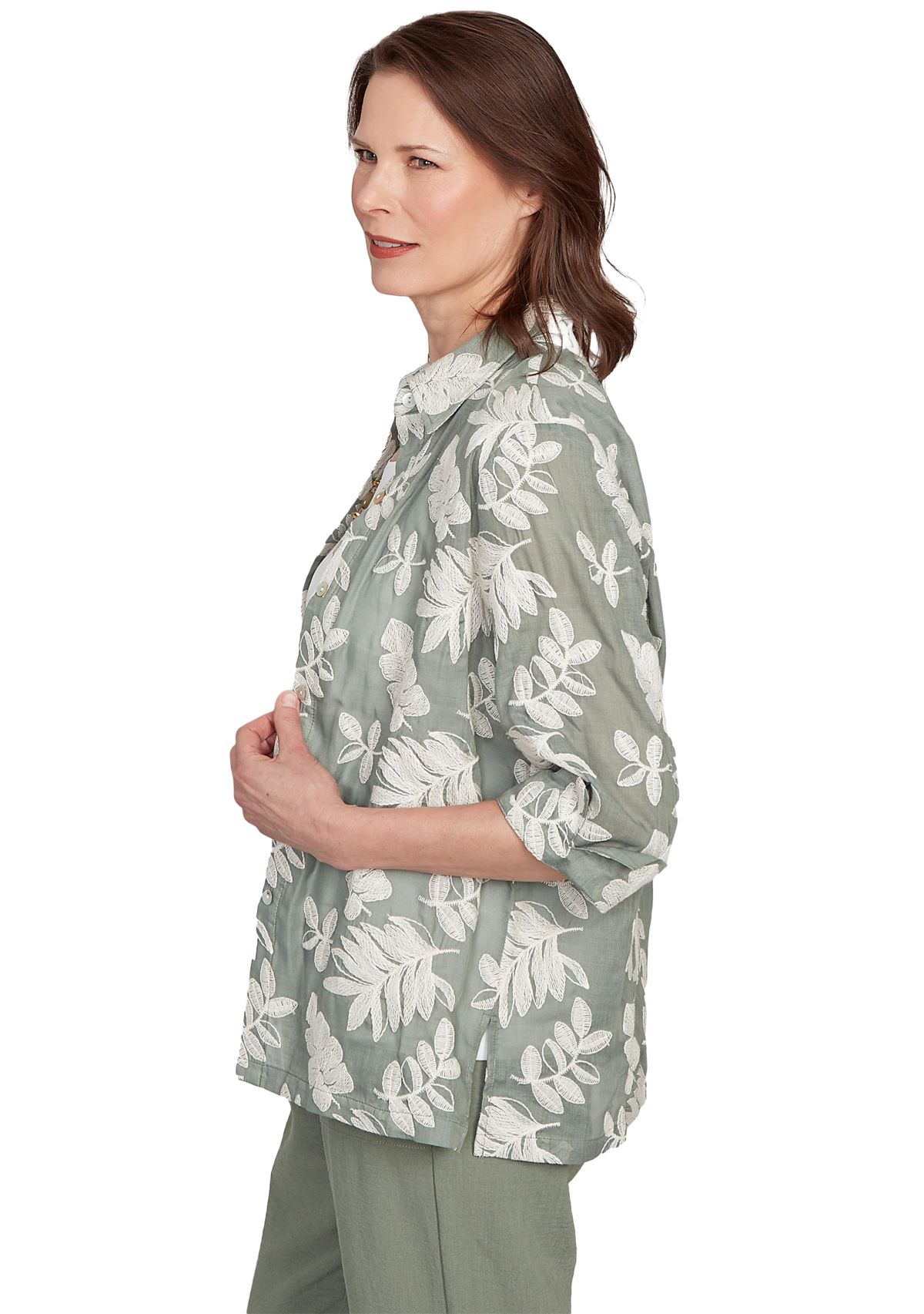 Womens Copper Canyon Soutache Leaves Two In One Top