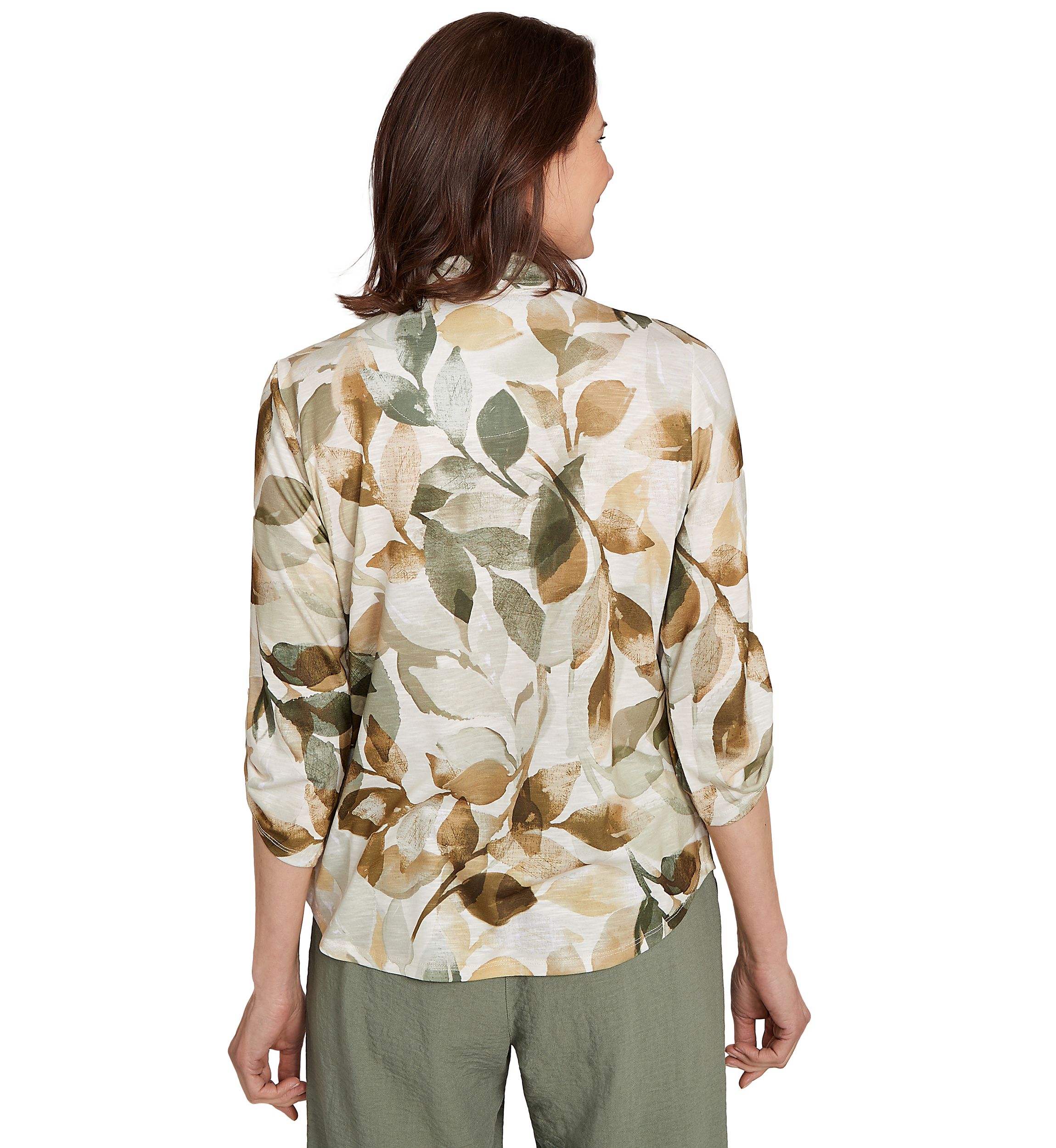 Womens Copper Canyon Leaf Print Knit Shirt