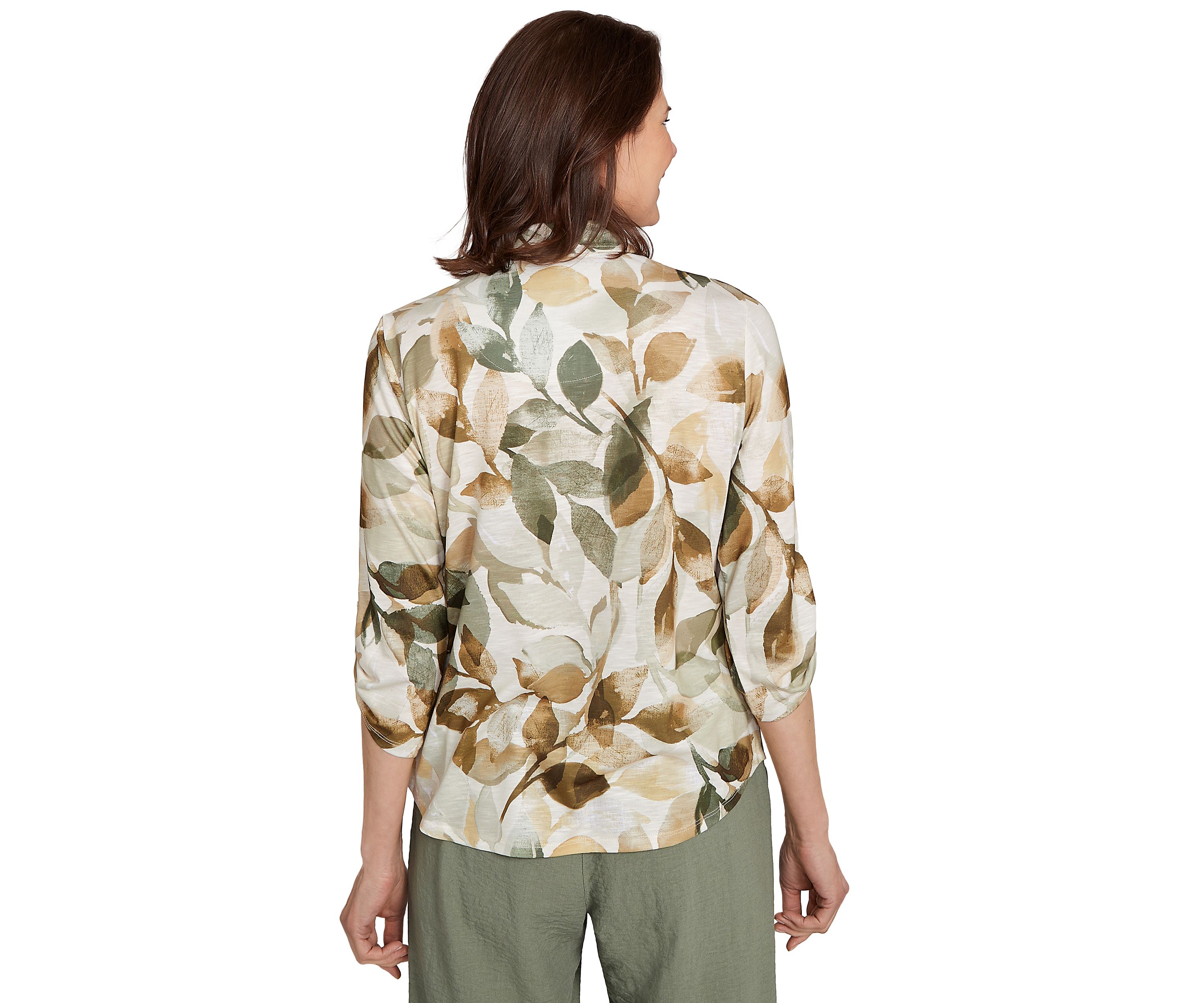 Womens Copper Canyon Leaf Print Knit Shirt
