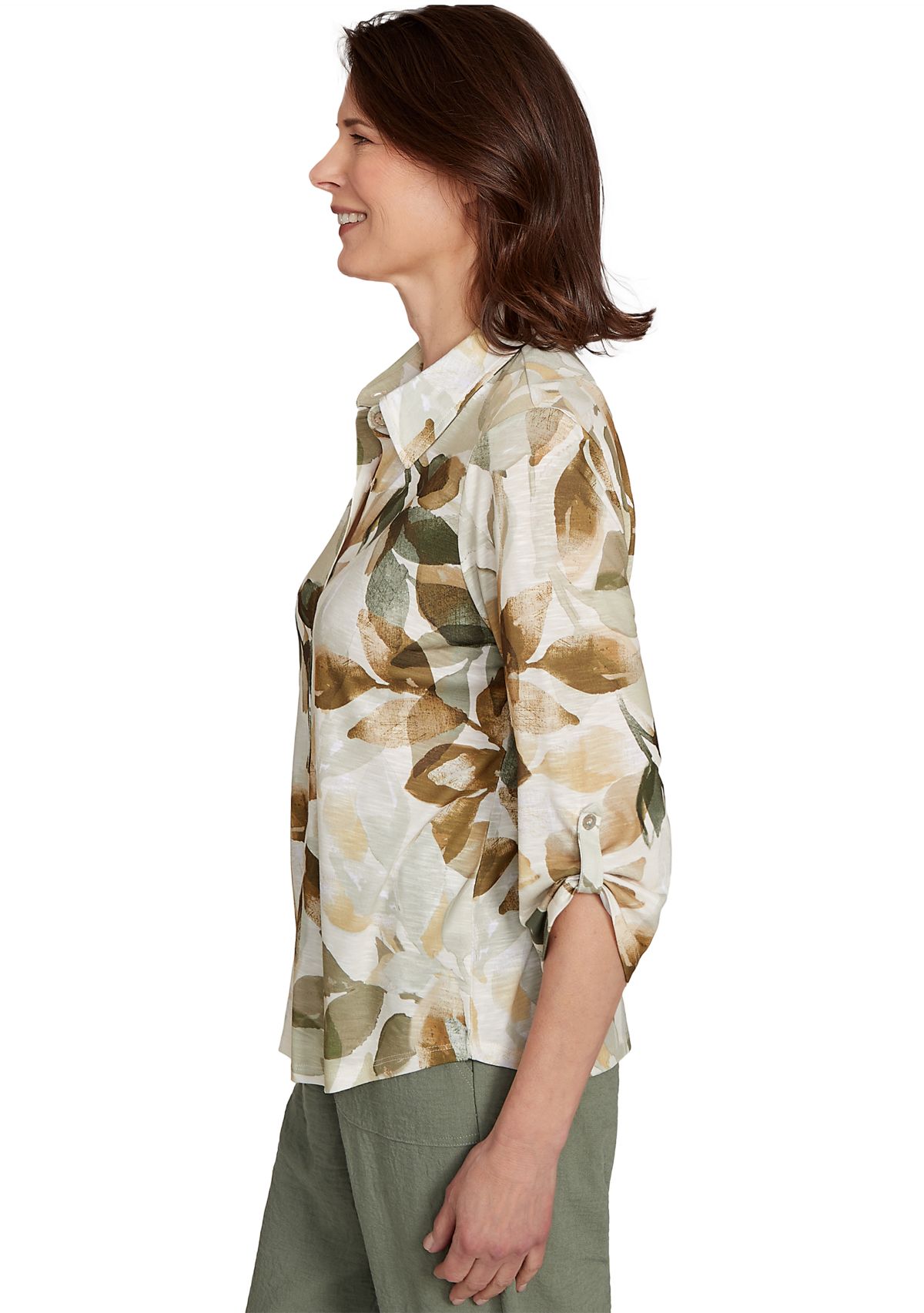 Womens Copper Canyon Leaf Print Knit Shirt