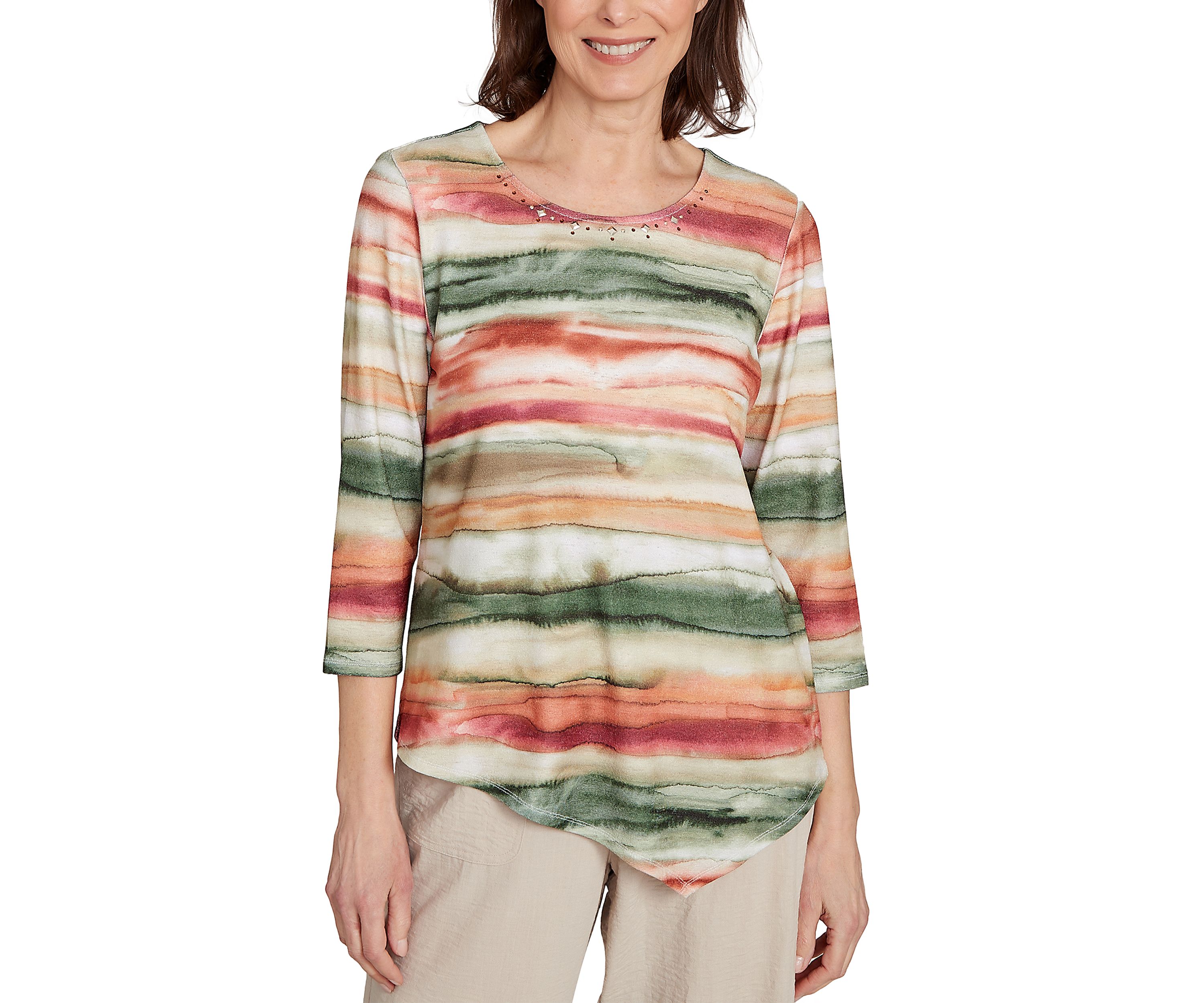 Womens Copper Canyon Watercolor Biadere Top