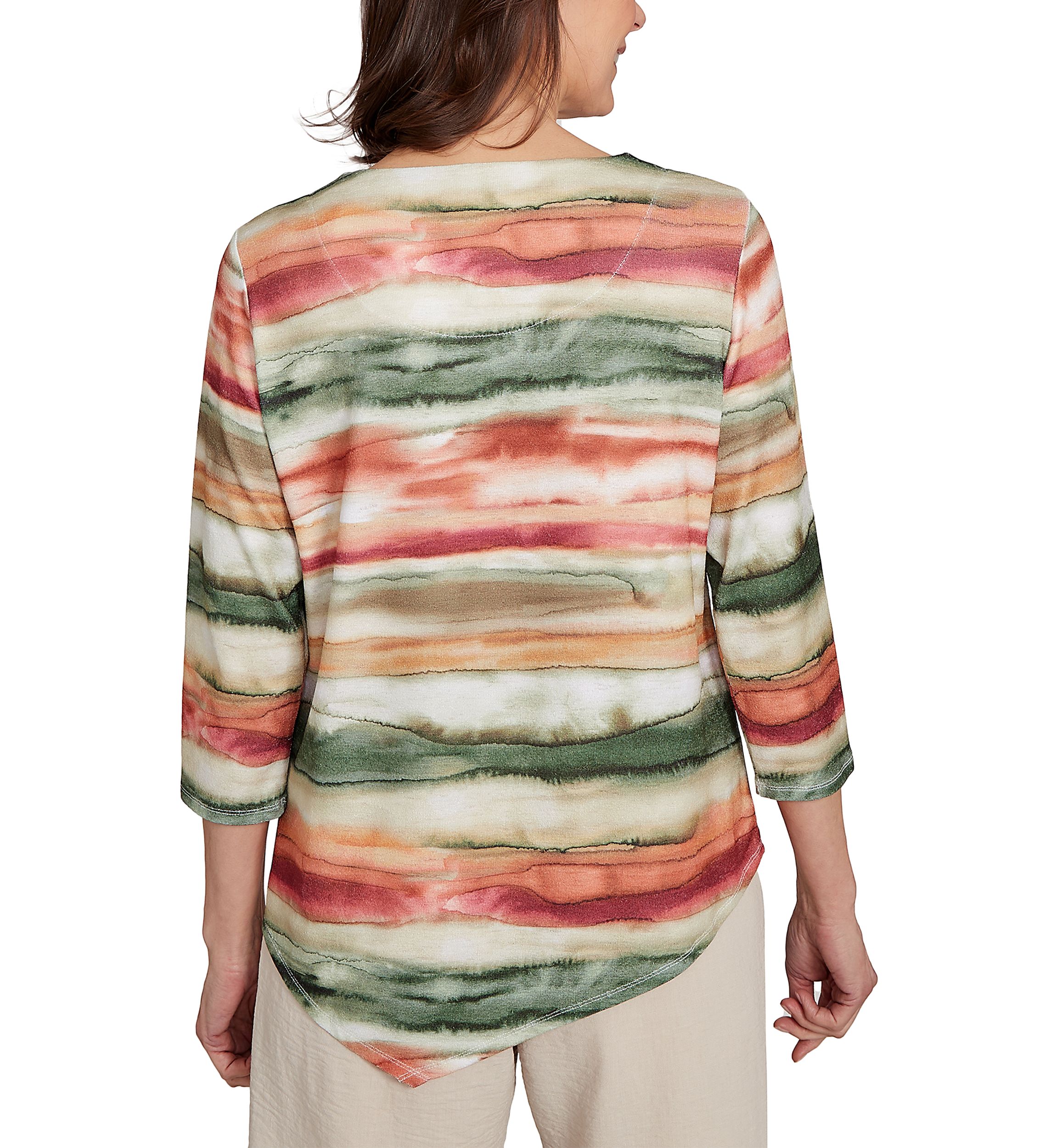 Womens Copper Canyon Watercolor Biadere Top