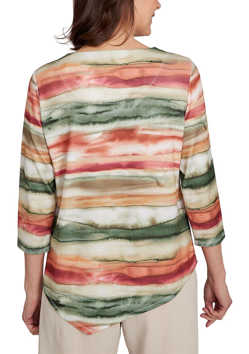 Womens Copper Canyon Watercolor Biadere Top