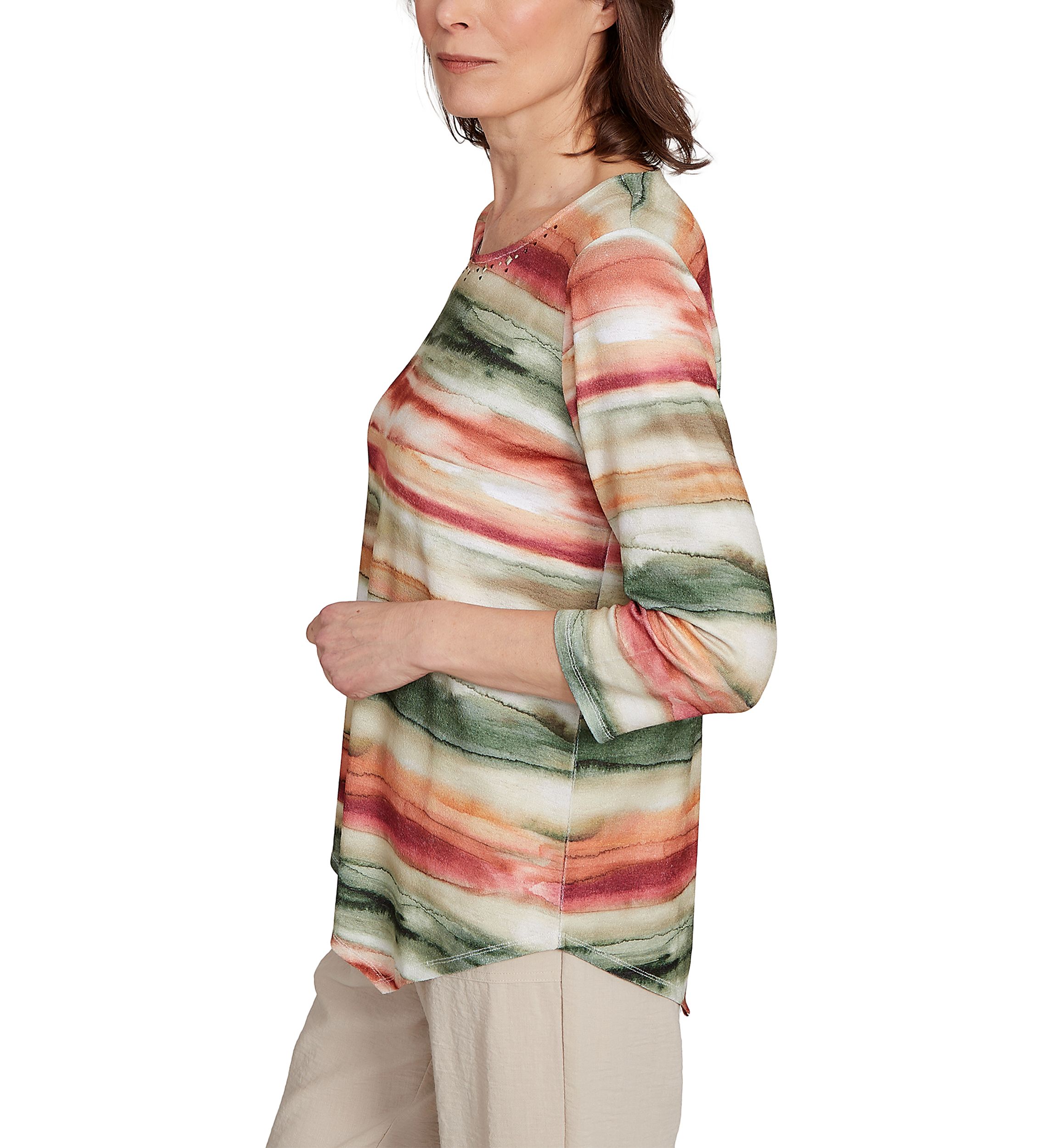Womens Copper Canyon Watercolor Biadere Top