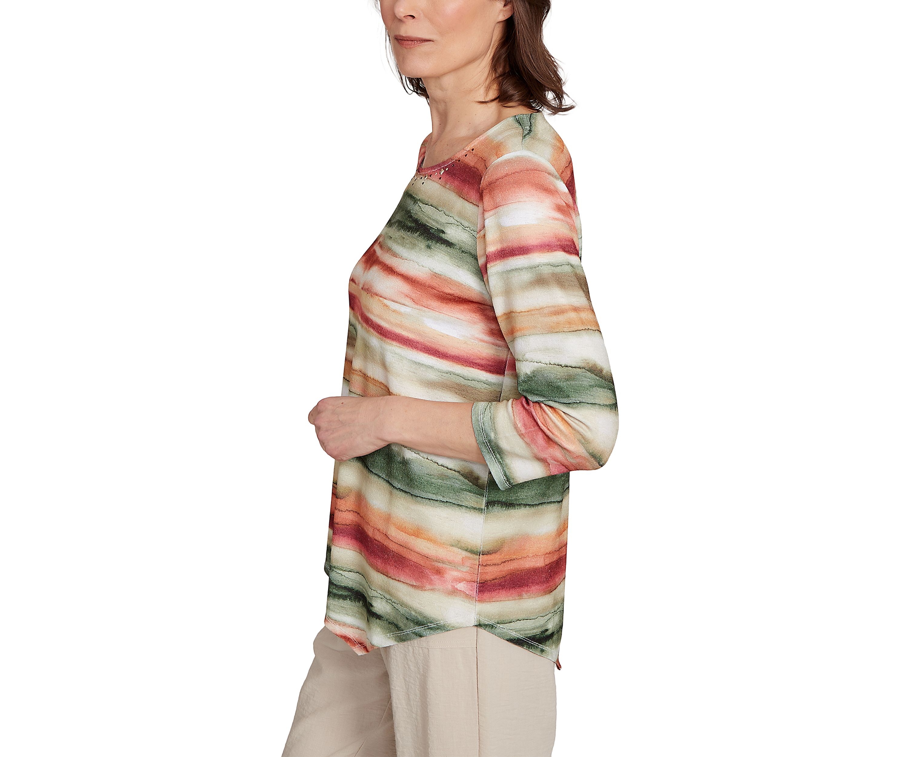 Womens Copper Canyon Watercolor Biadere Top