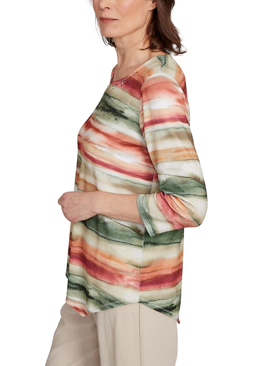 Womens Copper Canyon Watercolor Biadere Top
