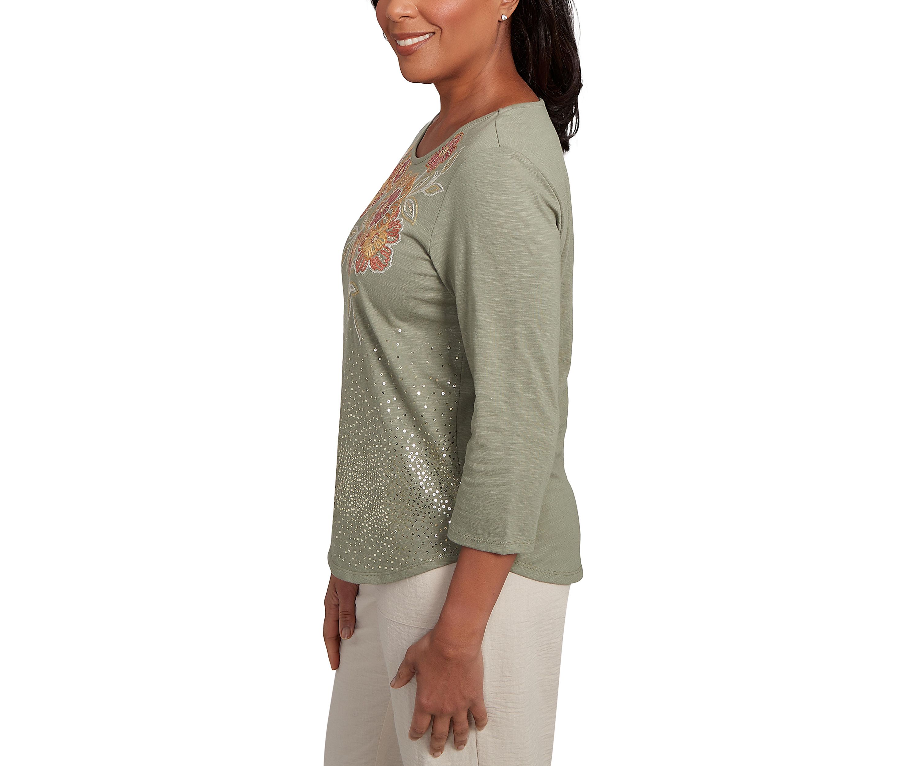 Womens Copper Canyon Floral Yoke with Scattered Sequins