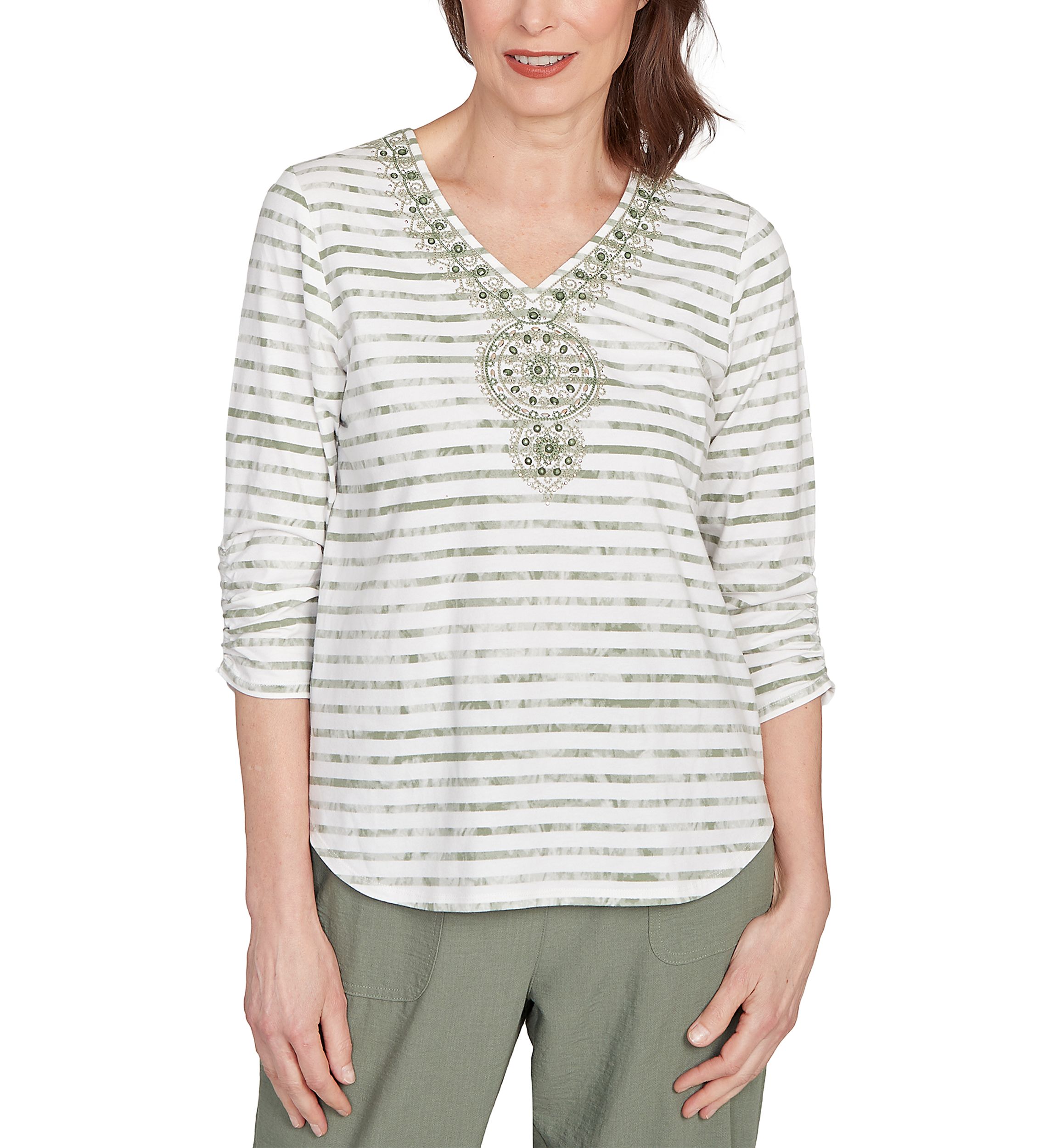 Womens Copper Canyon Stripe with Medallion Yoke Top