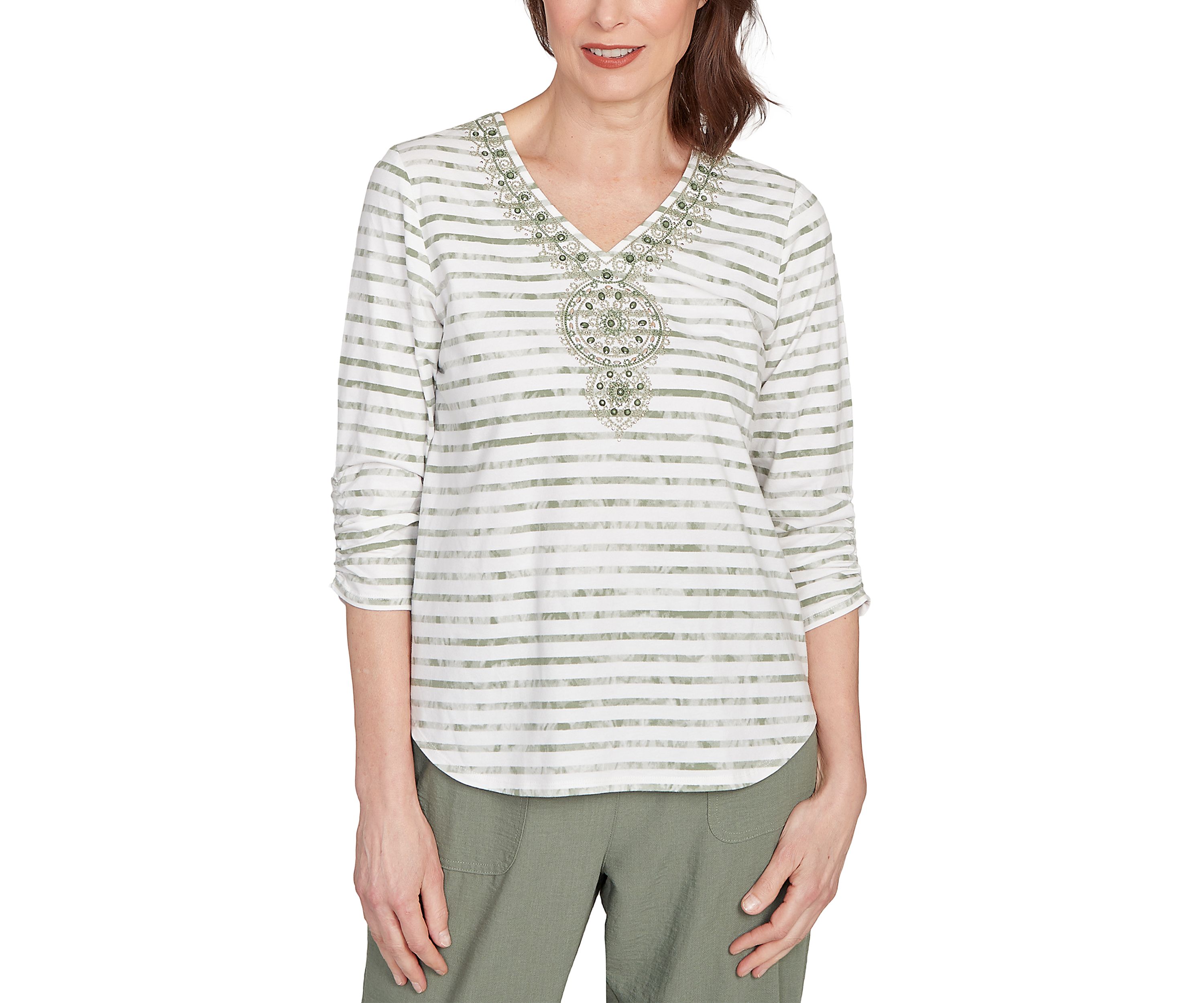 Womens Copper Canyon Stripe with Medallion Yoke Top