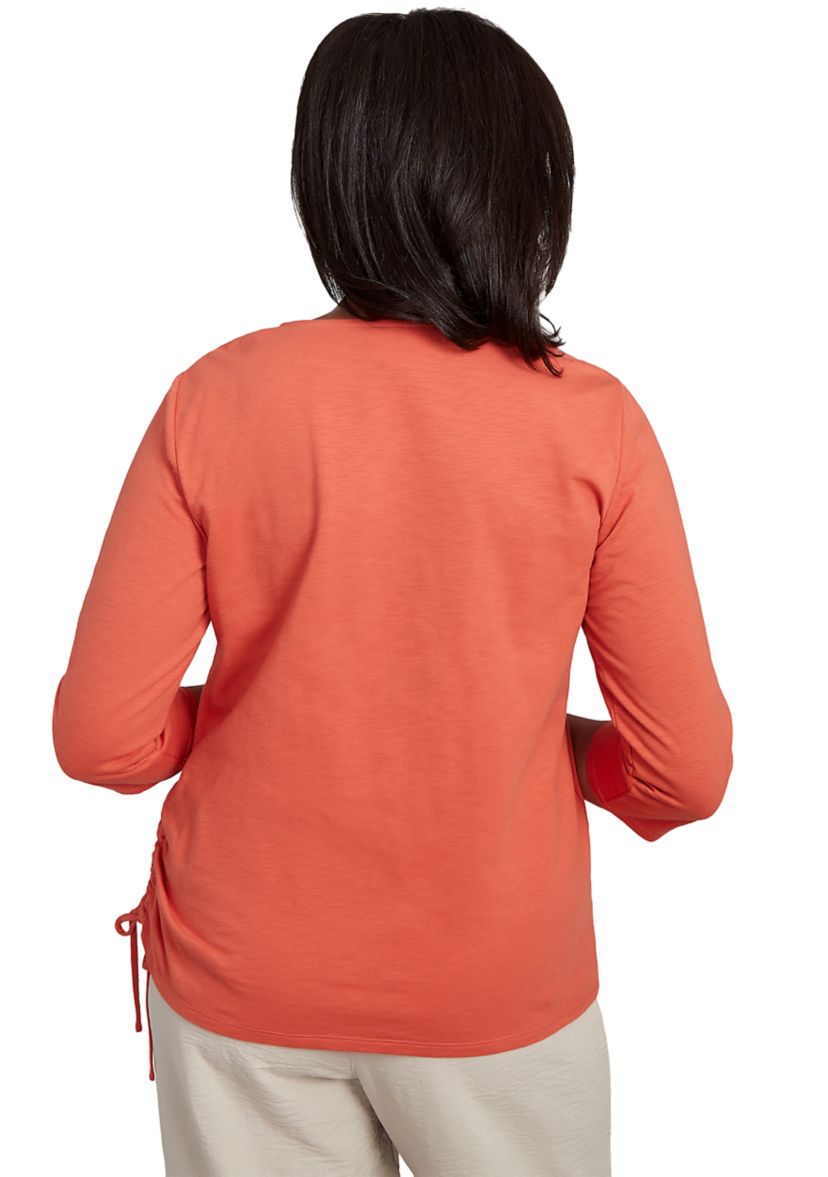 Womens Copper Canyon Asymmetric Floral Embroidery Top
