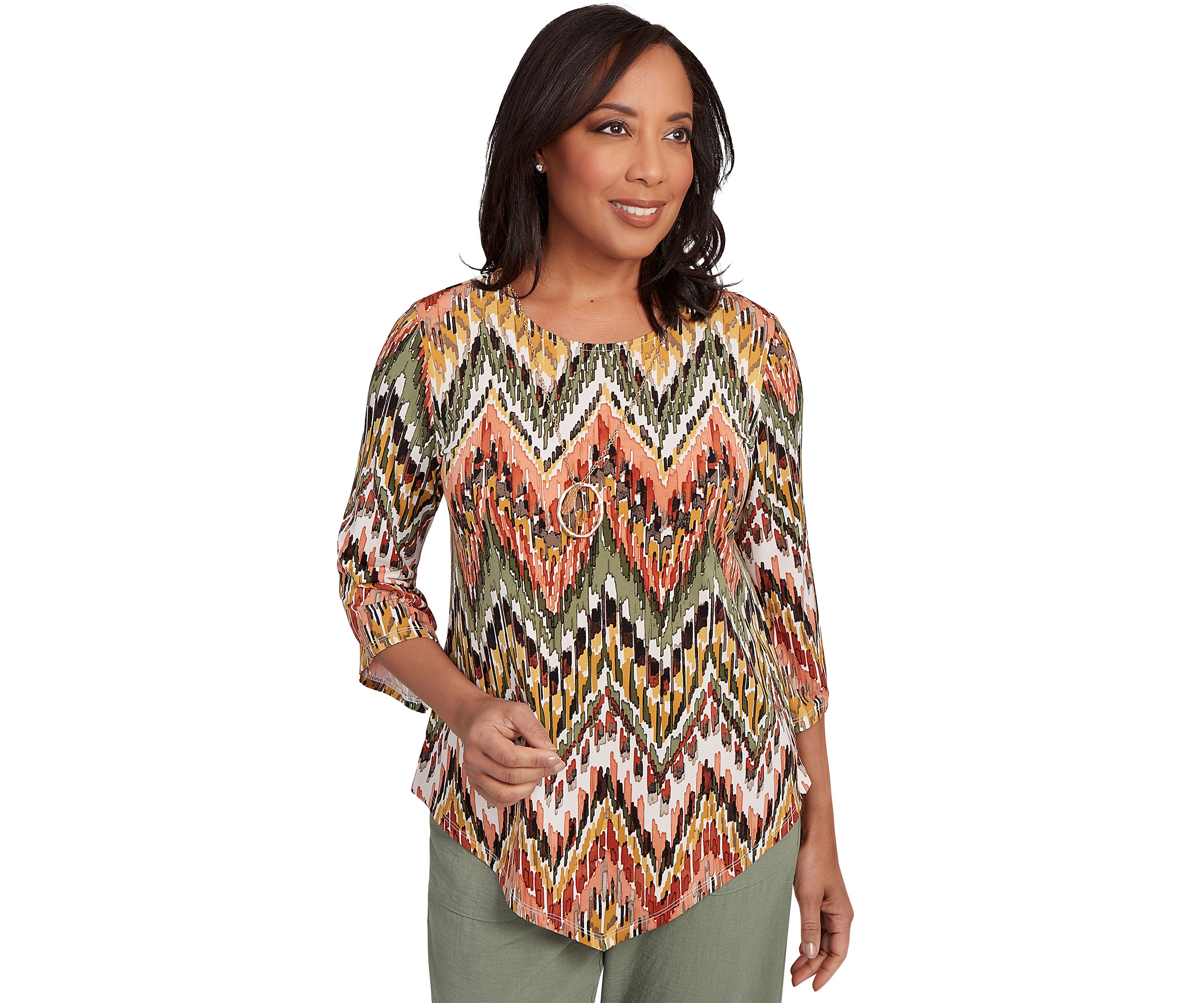 Womens Copper Canyon Ikat Chevron Top