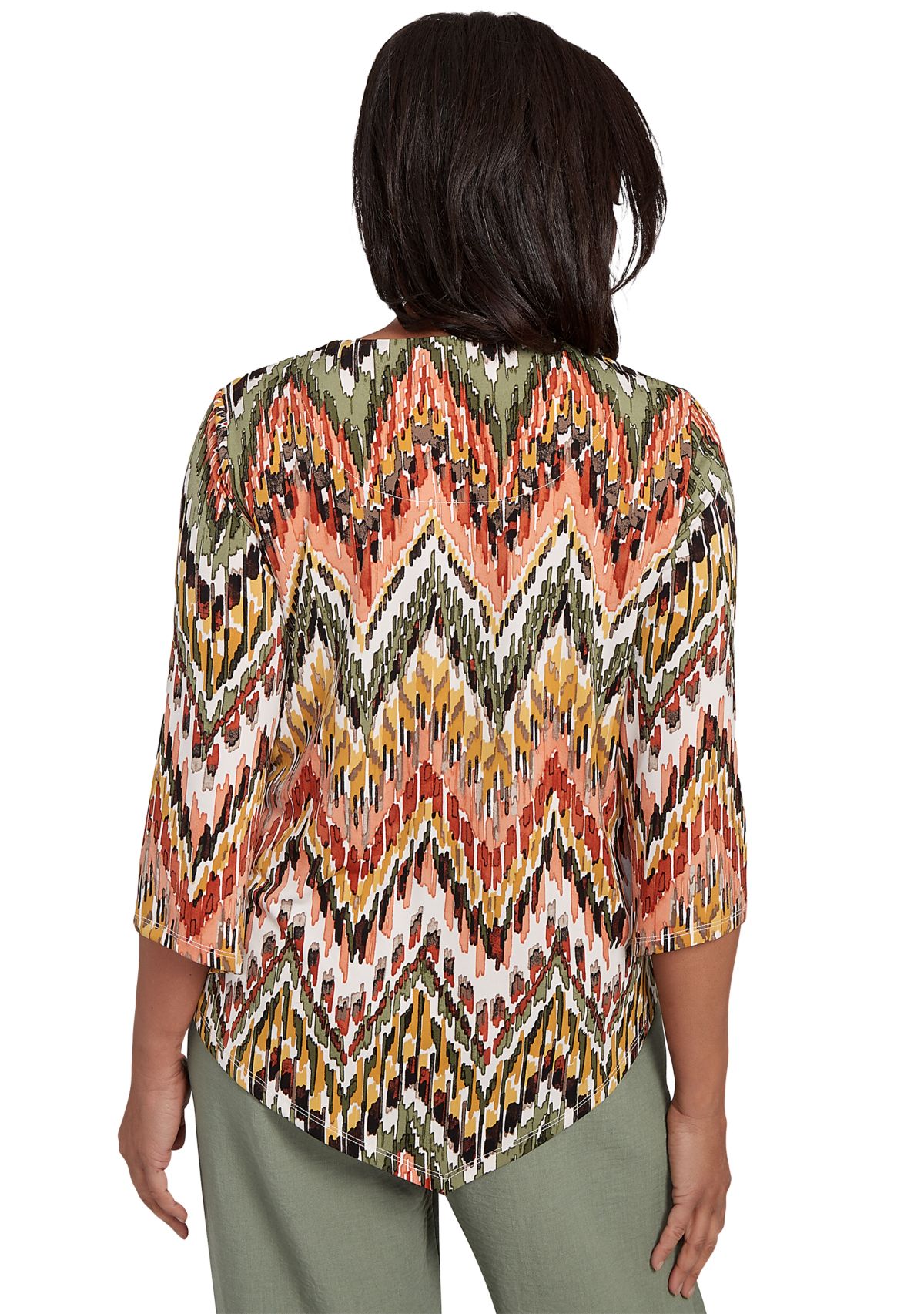 Womens Copper Canyon Ikat Chevron Top