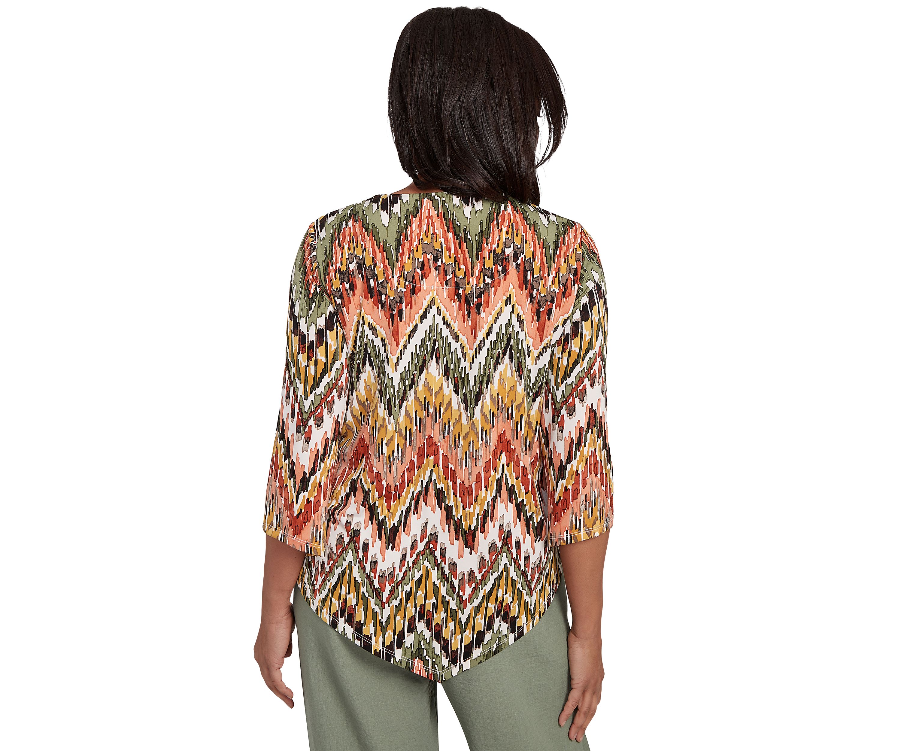 Womens Copper Canyon Ikat Chevron Top
